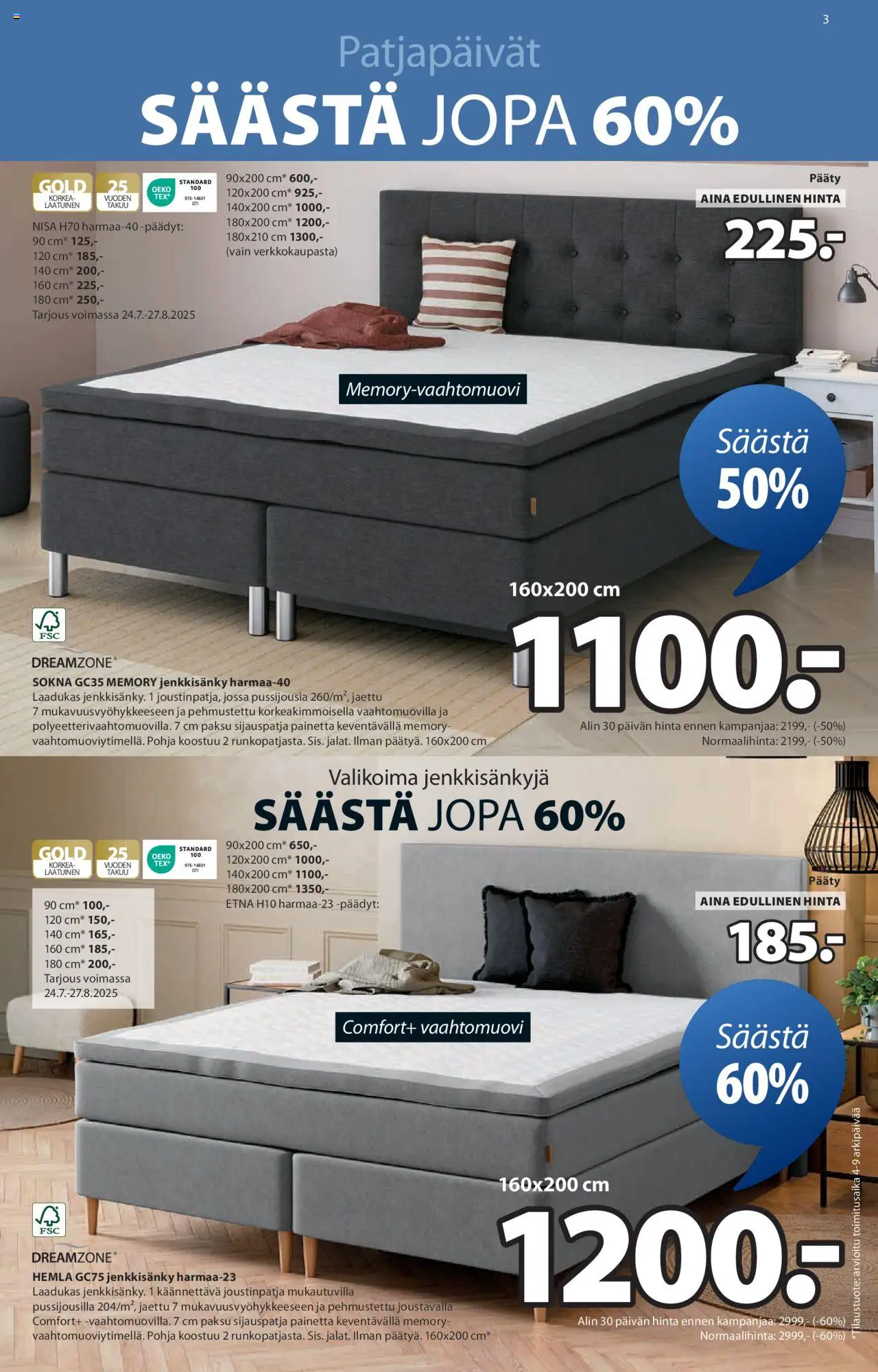  | Sivu: 3 | Tuotteet: Jenkkisänky