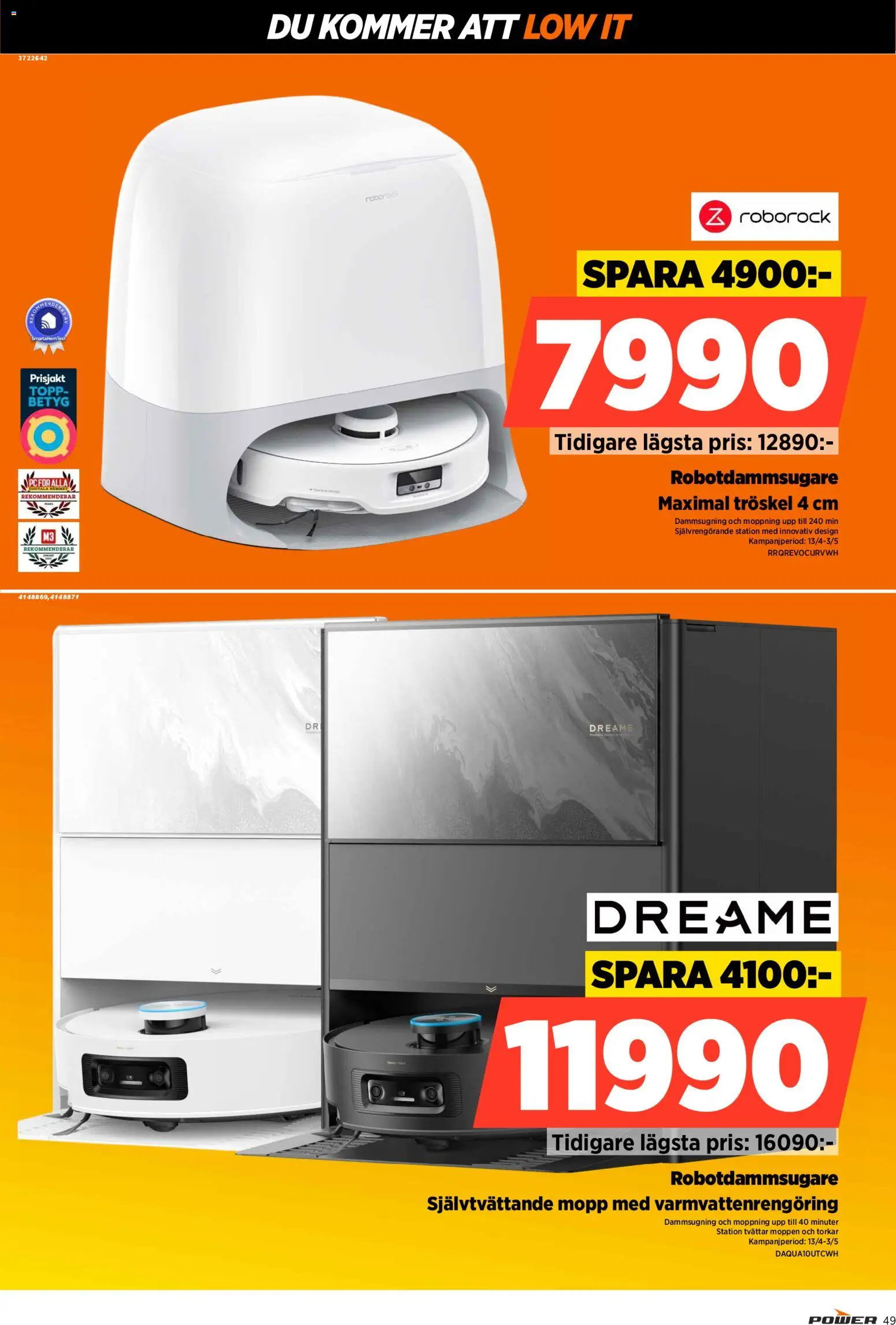Power reklamblad aktuell från 27.04.2026 | Sida: 49 | Produkter: Topp, Robotdammsugare