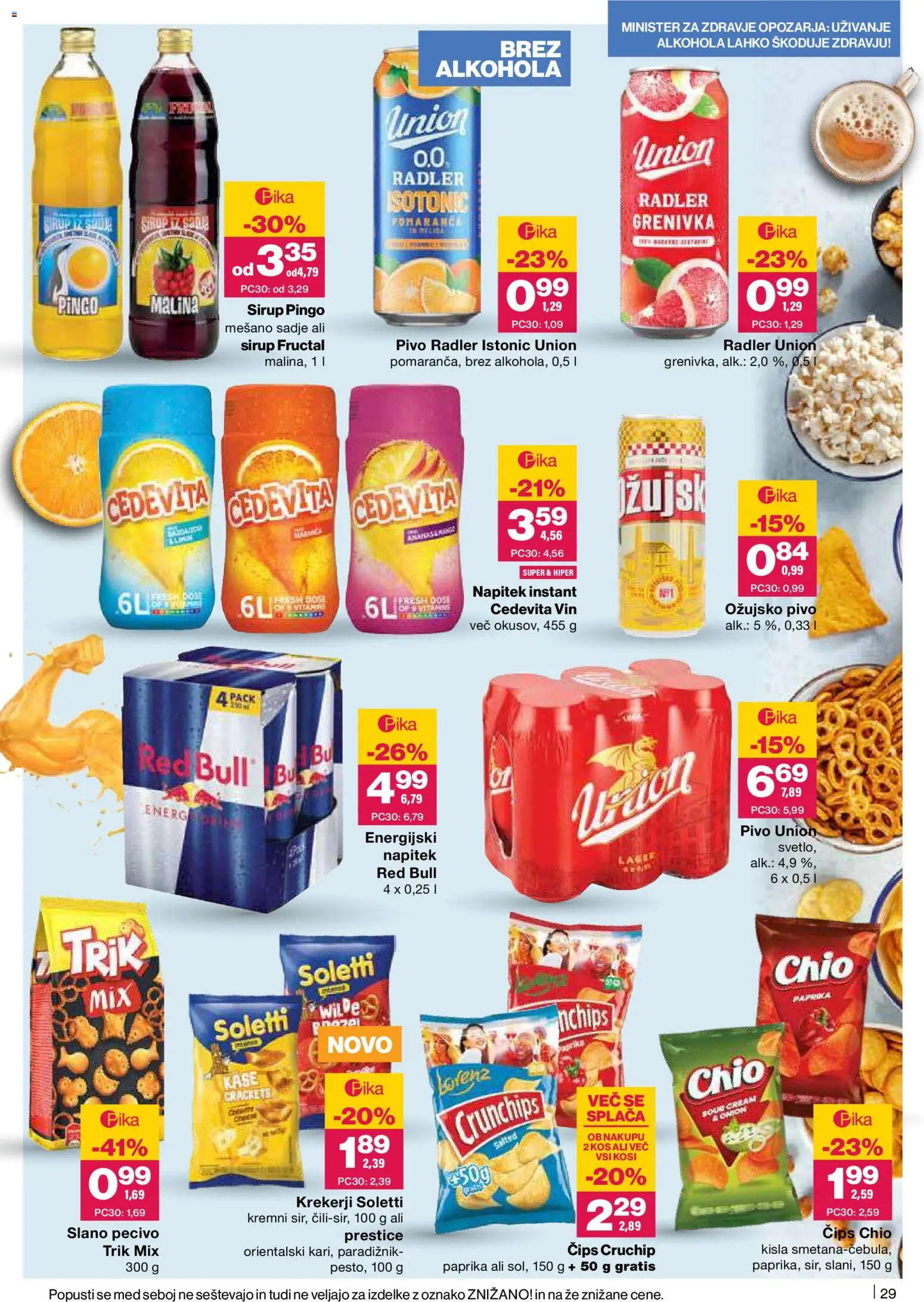 Novi Mercator katalog ponudbe – veljaven od 02.04.2026 | Stran: 29 | Izdelki: Radler, Paradiznik, Cips, Sadje