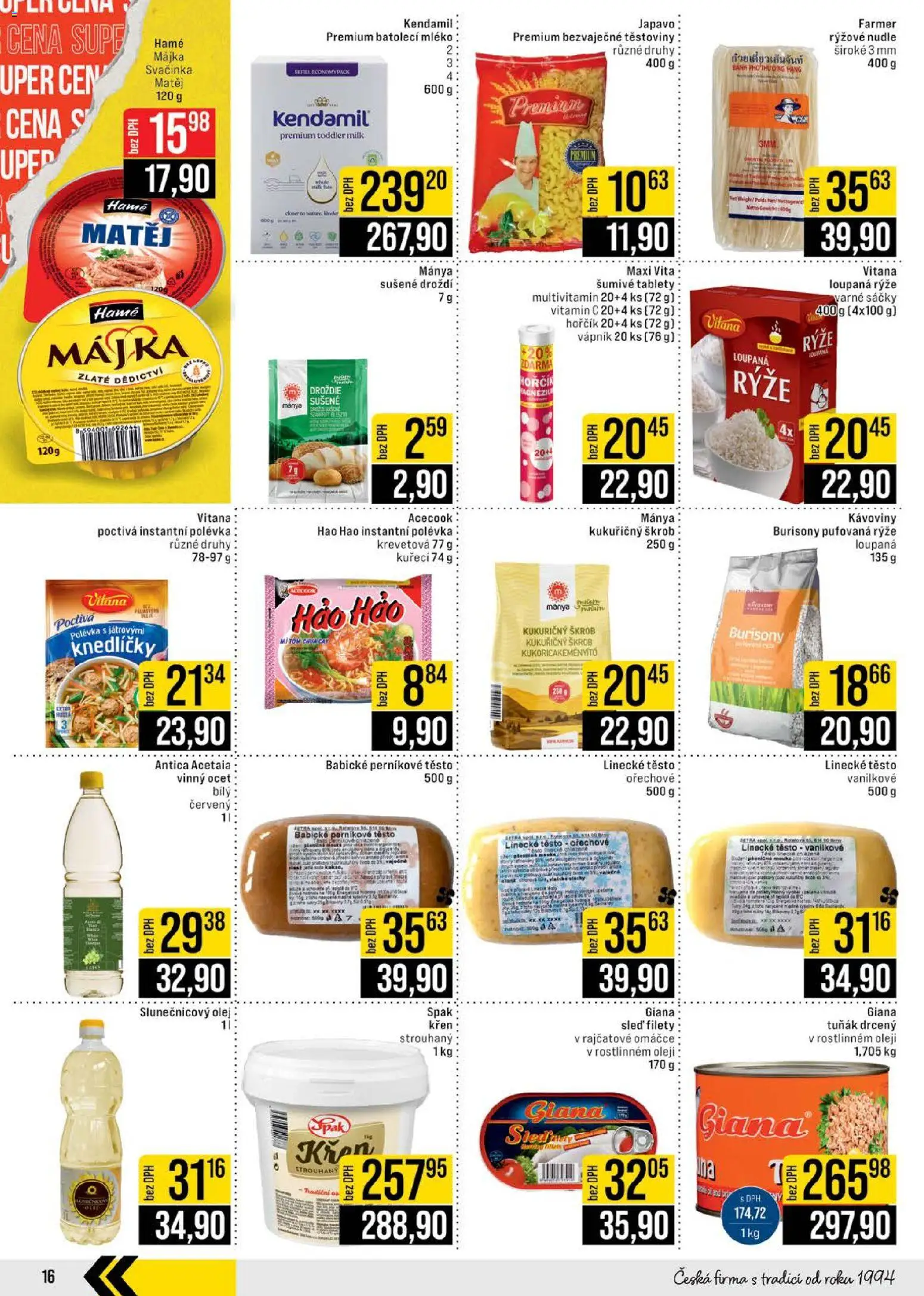 Jip leták - Cash & Carry od 26.11.2025 | Strana: 16 | Produkty: Vitamin c, Rýže, Těstoviny, Těsto