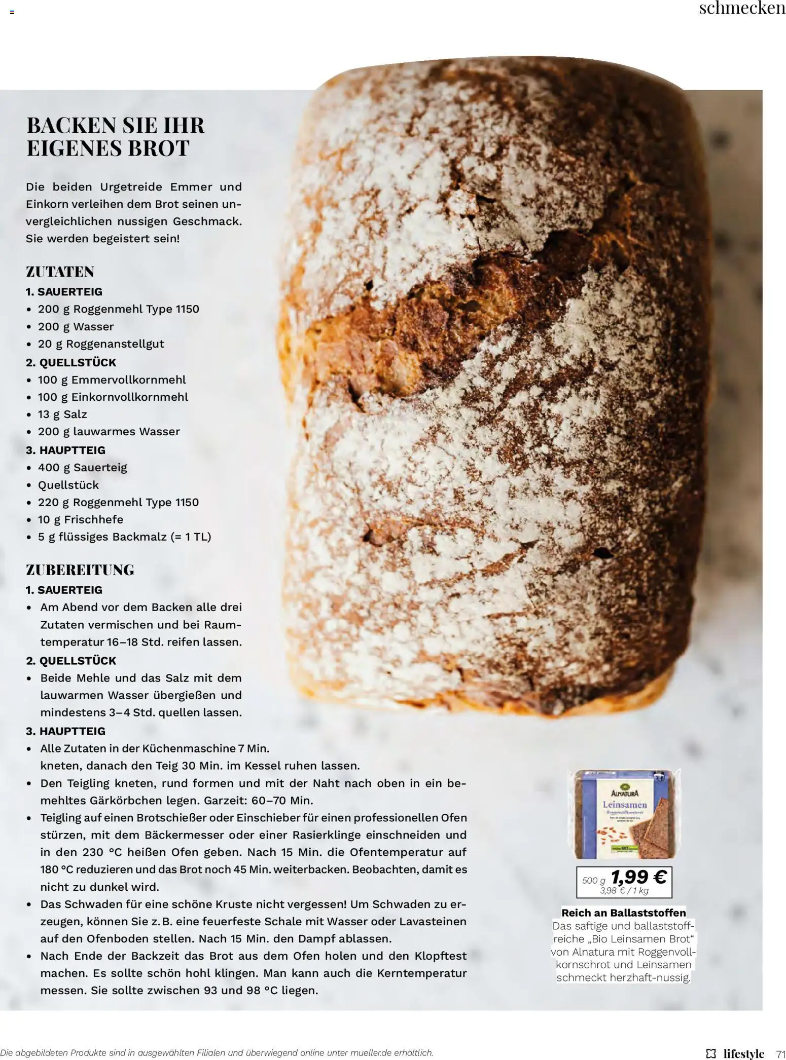 Müller - Lifestyle – gültig ab 01.01.2026 | Seite: 71 | Produkte: Ofen, Wasser, Salz, Brot