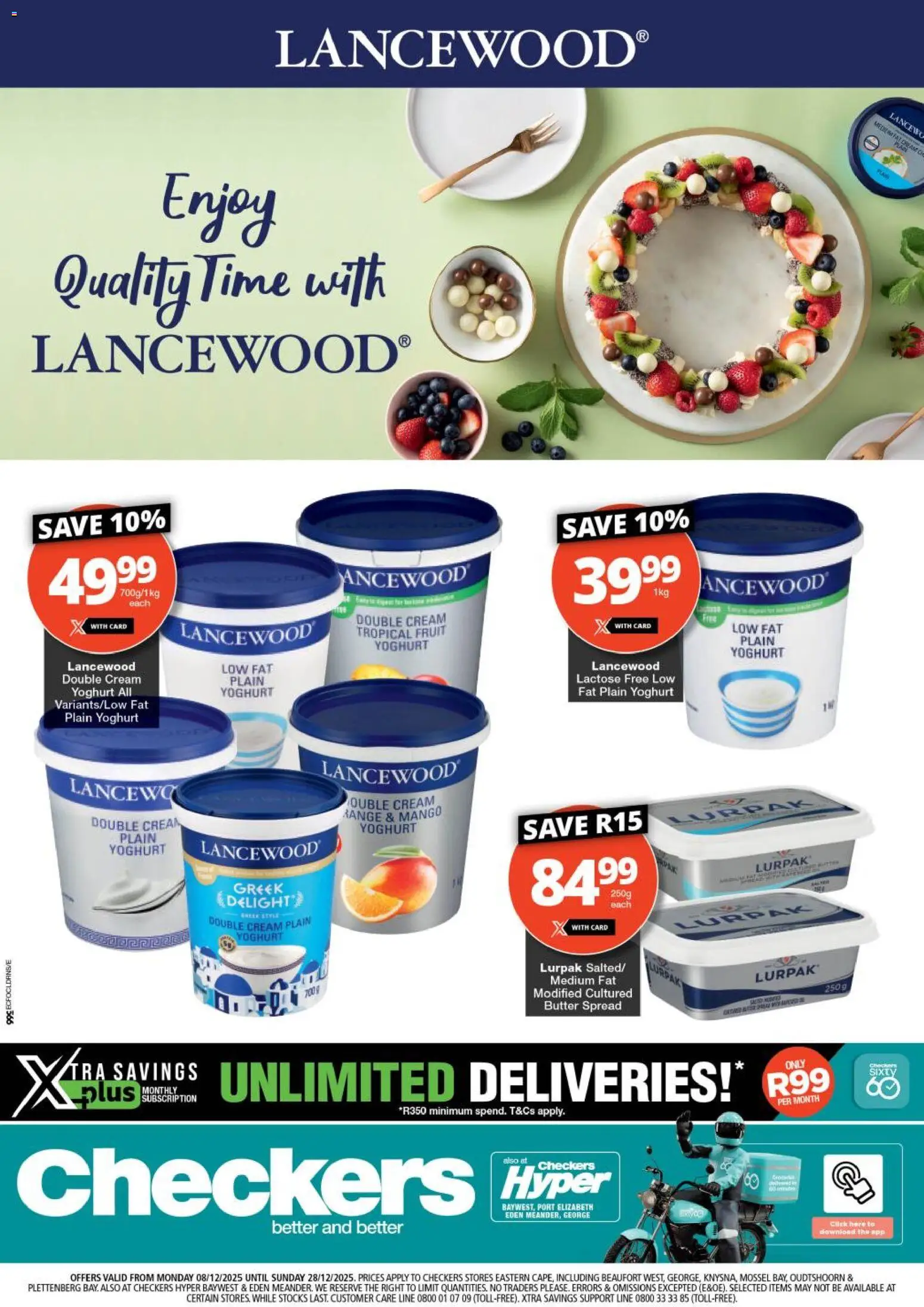 New Checkers catalogue – valid from 08.12.2025 | Page: 1 | Products: Butter, Cream, Fruit, Mango