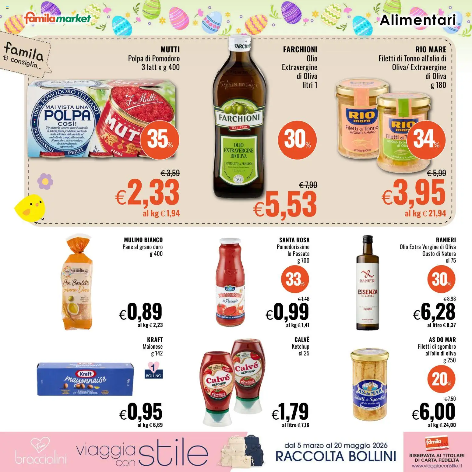 Volantino Famila del 26.03.2026 | Pagina: 18 | Prodotti: Tonno, Olio extra vergine, Mutti, Sgombro