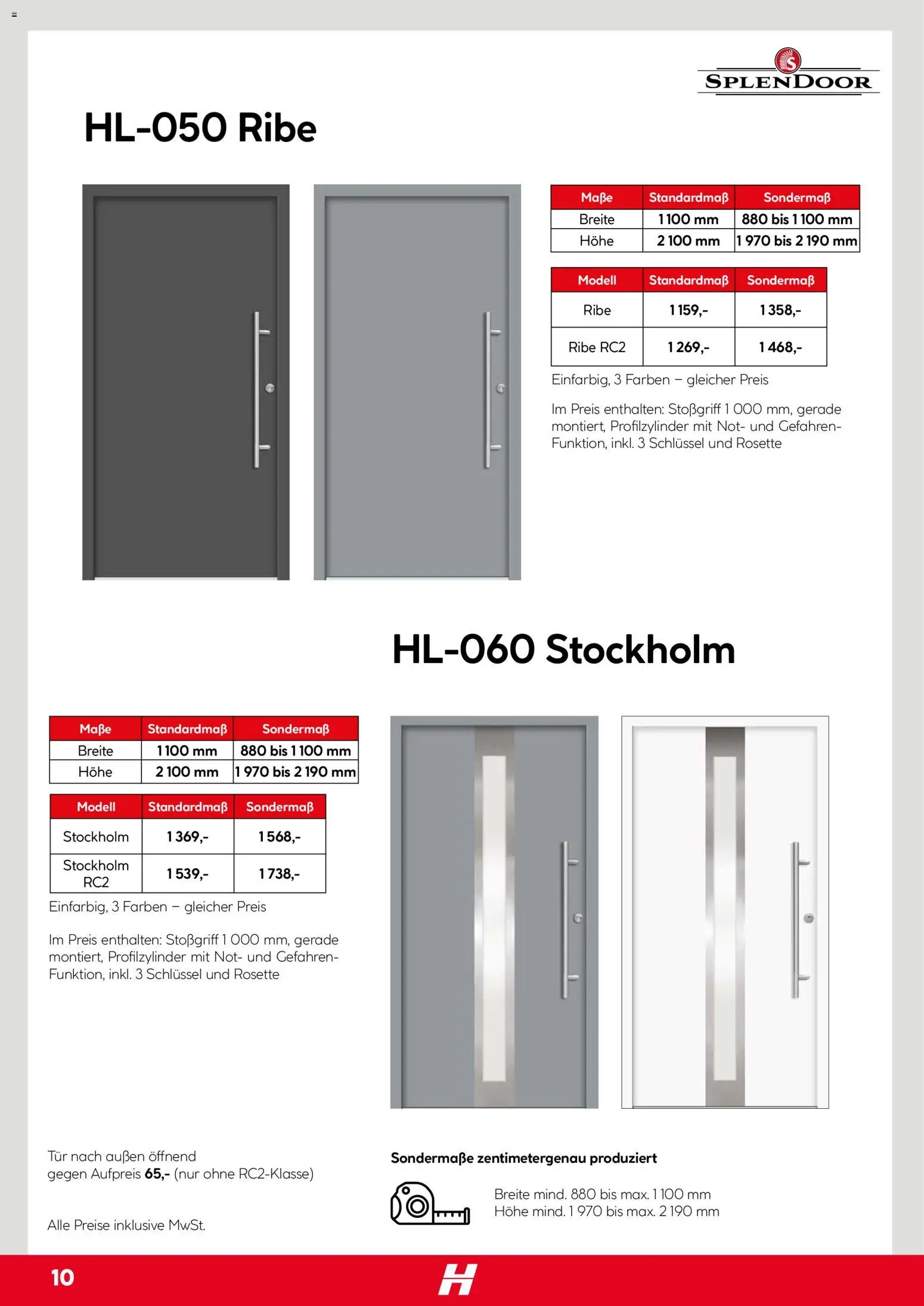 Hellweg Splendoor Innentüren Katalog – gültig ab 05.12.2025 | Seite: 10 | Produkte: Tür