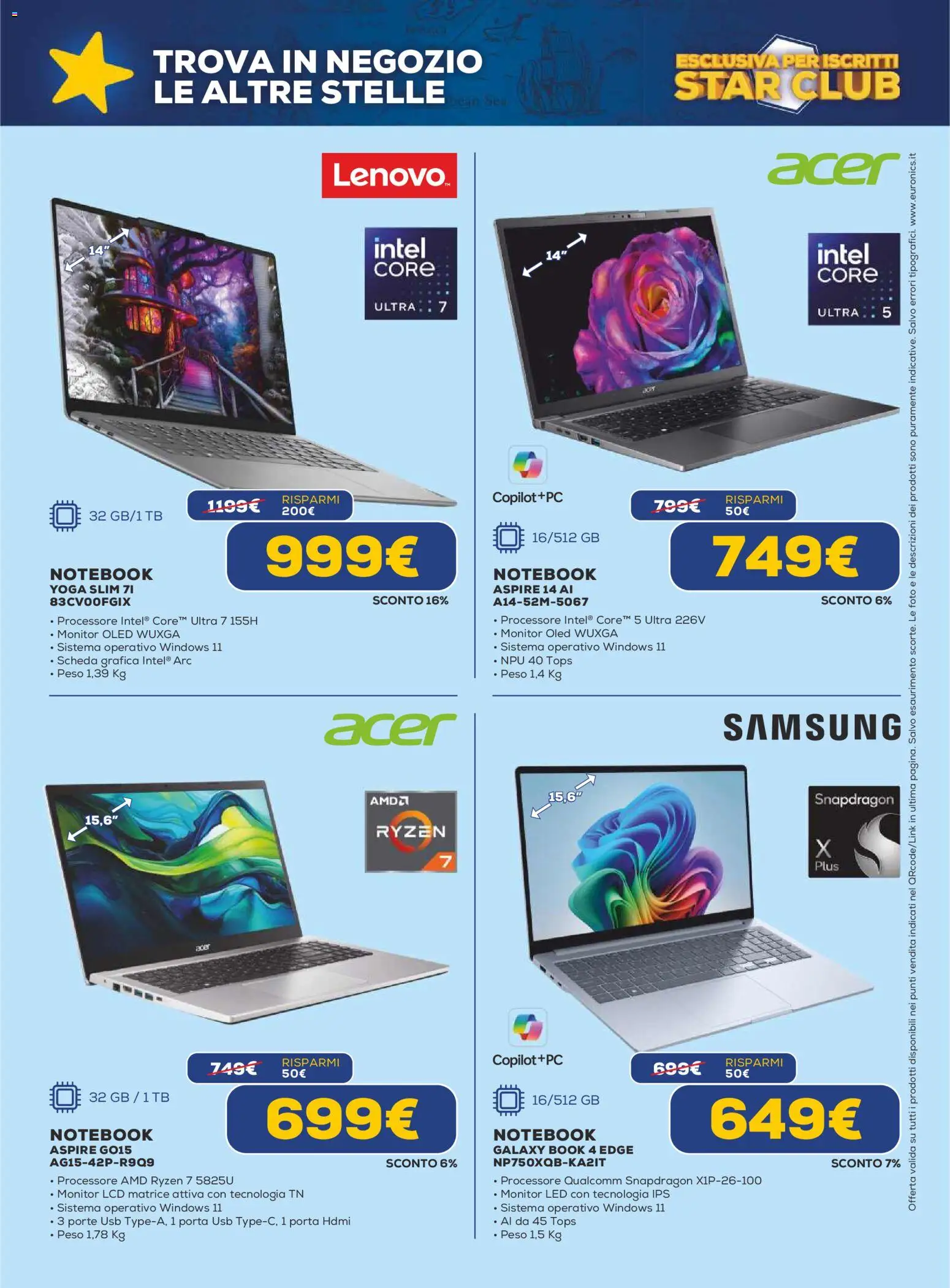 Volantino Euronics del 19.02.2026 | Pagina: 9 | Prodotti: Monitor, Notebook, USB, Samsung