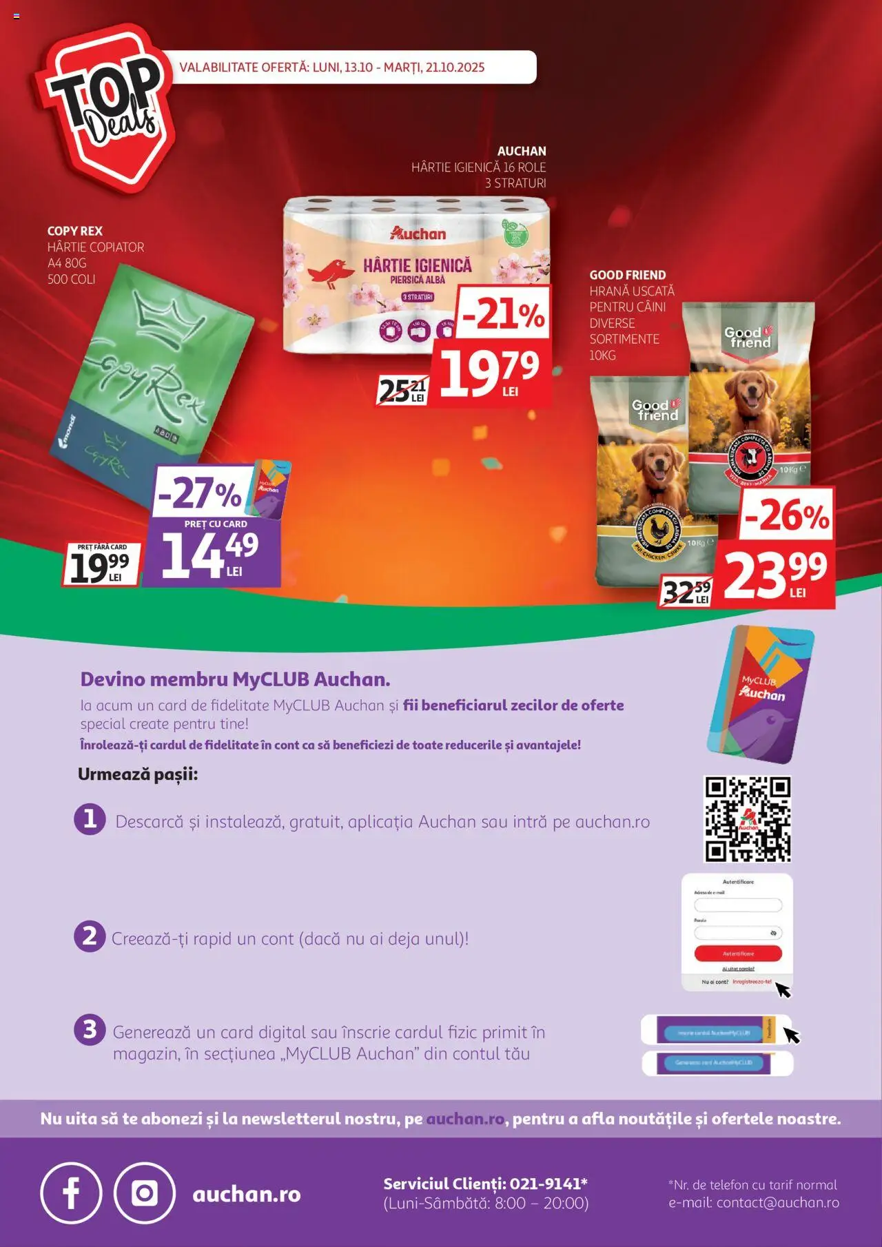 Noul catalog Auchan – valabil de la 13.10.2025 | Pagină: 22 | Produse: Piersică, Telefon, Role