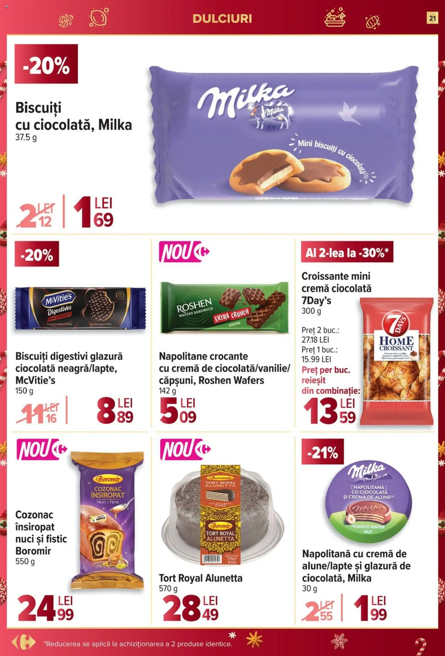 Noul catalog Carrefour – valabil de la 27.12.2025 | Pagină: 21 | Produse: Napolitane, Tort, Cremă, Ciocolată