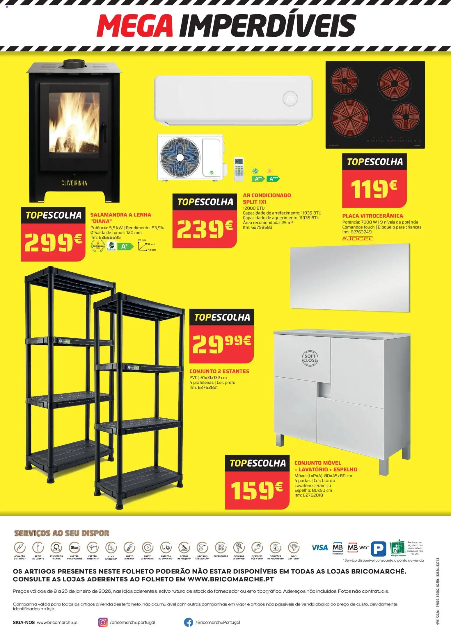 BricoMarché folheto │ válido de 08.01.2026 | Página: 4 | Produtos: Ar condicionado, Portas, Lavatório, Espelho