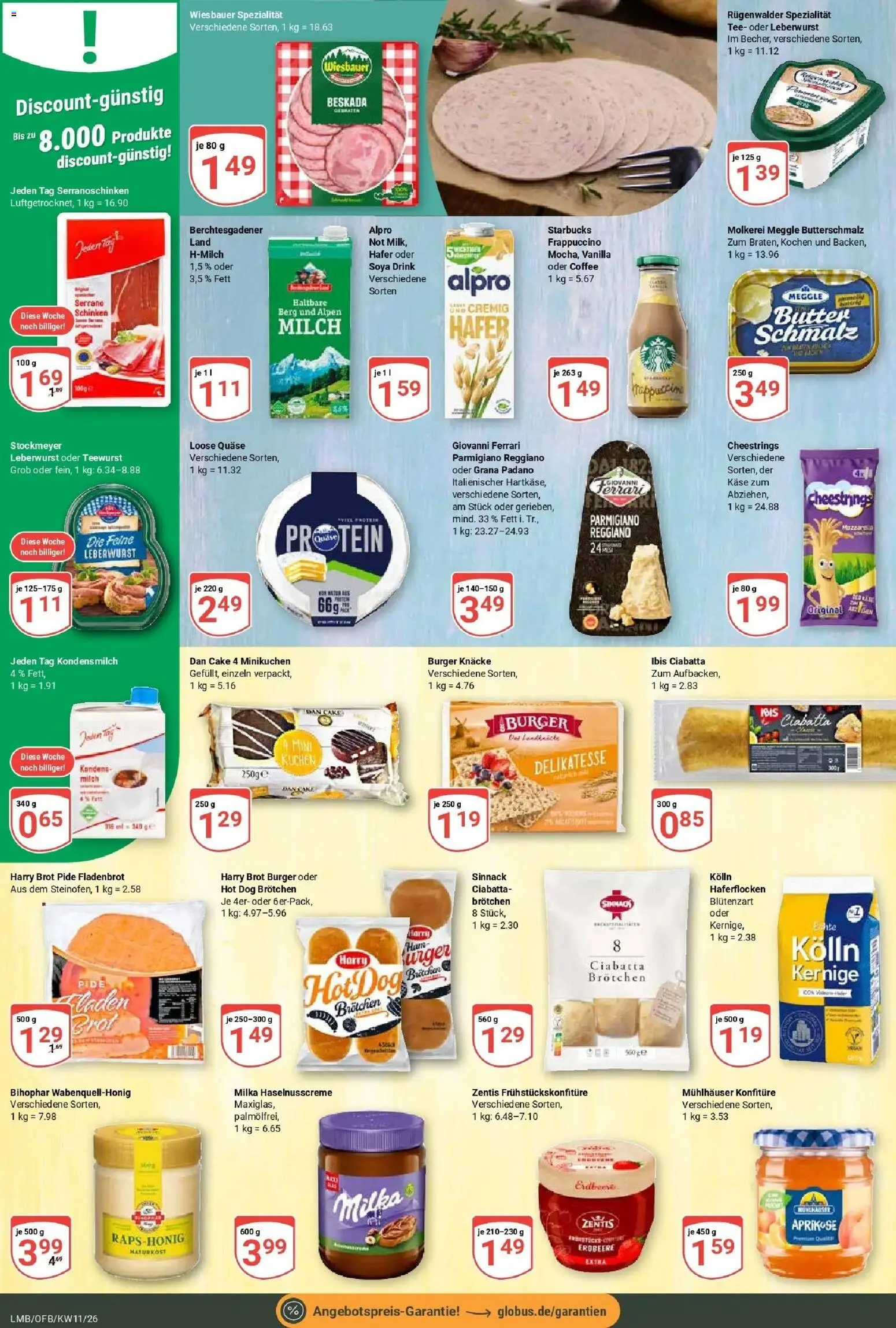 Globus prospekt Limburg	 – gültig ab 09.03.2026 | Seite: 13 | Produkte: Milch, Alpro, Schinken, Tee