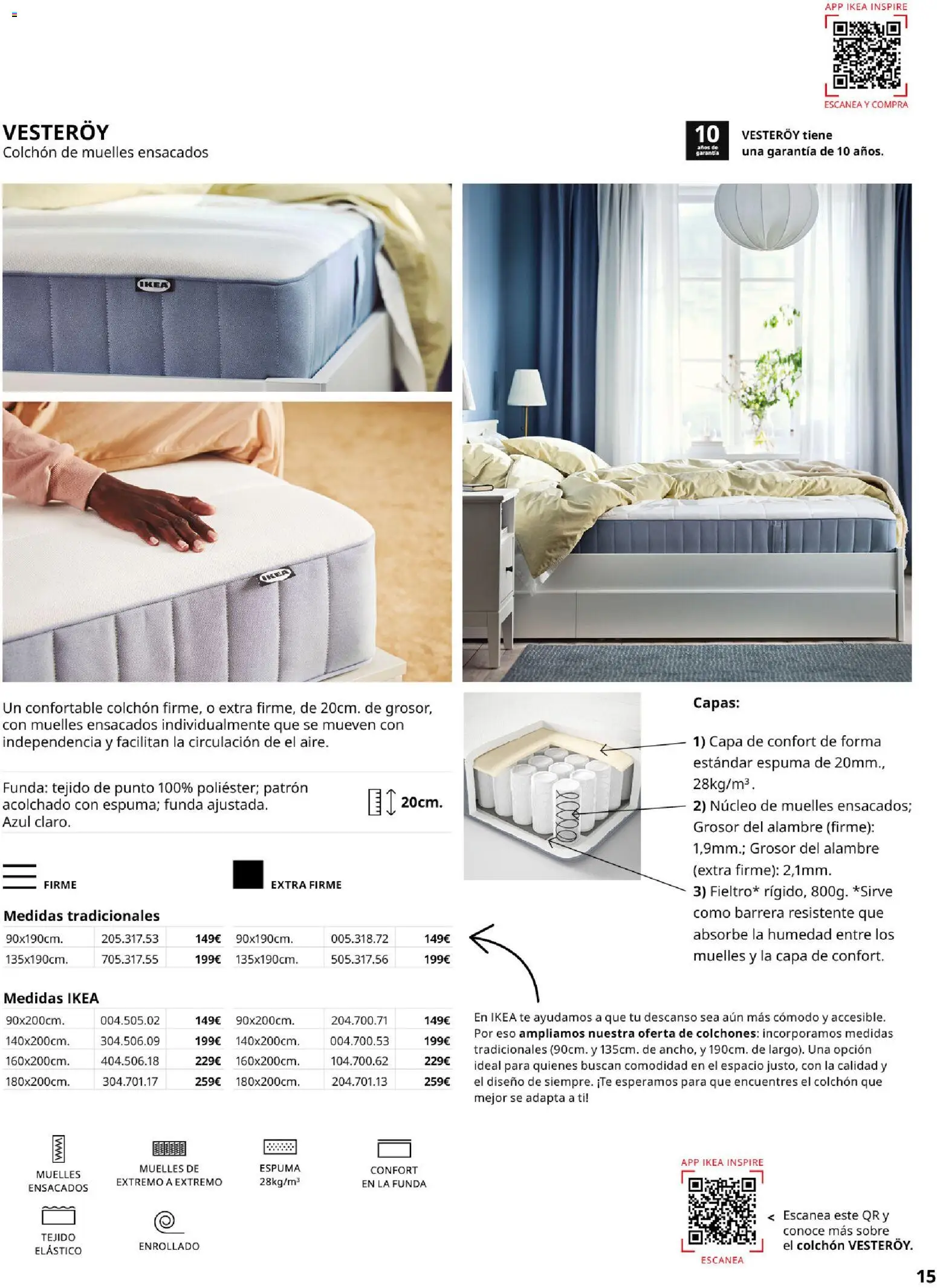 Catálogo IKEA Confort │ válido desde el 01.02.2026 | Página: 15 | Productos: Té, Colchon, Funda