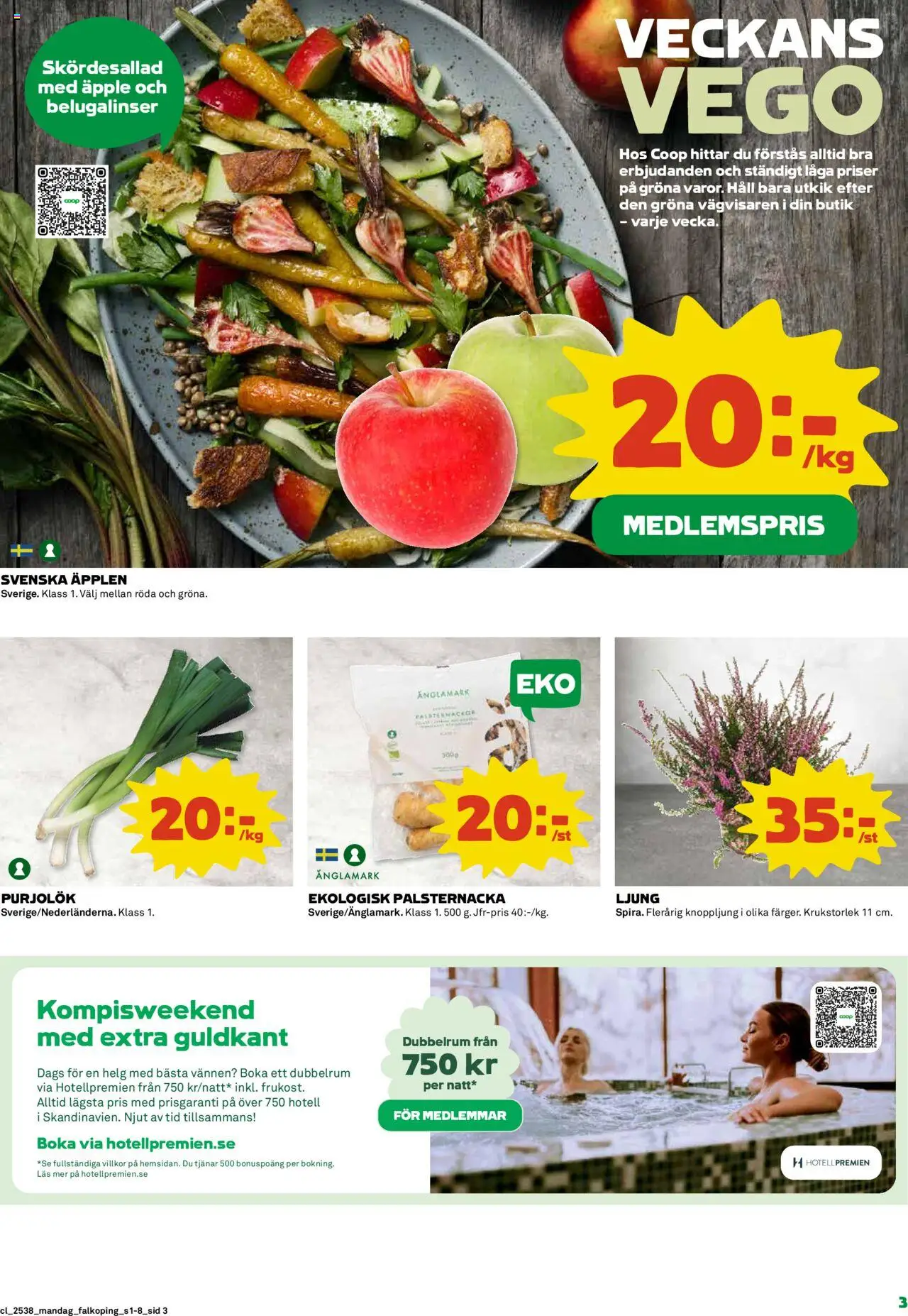 Coop reklamblad aktuell från 15.09.2025 | Sida: 3 | Produkter: Äpplen, Äpple, Häll