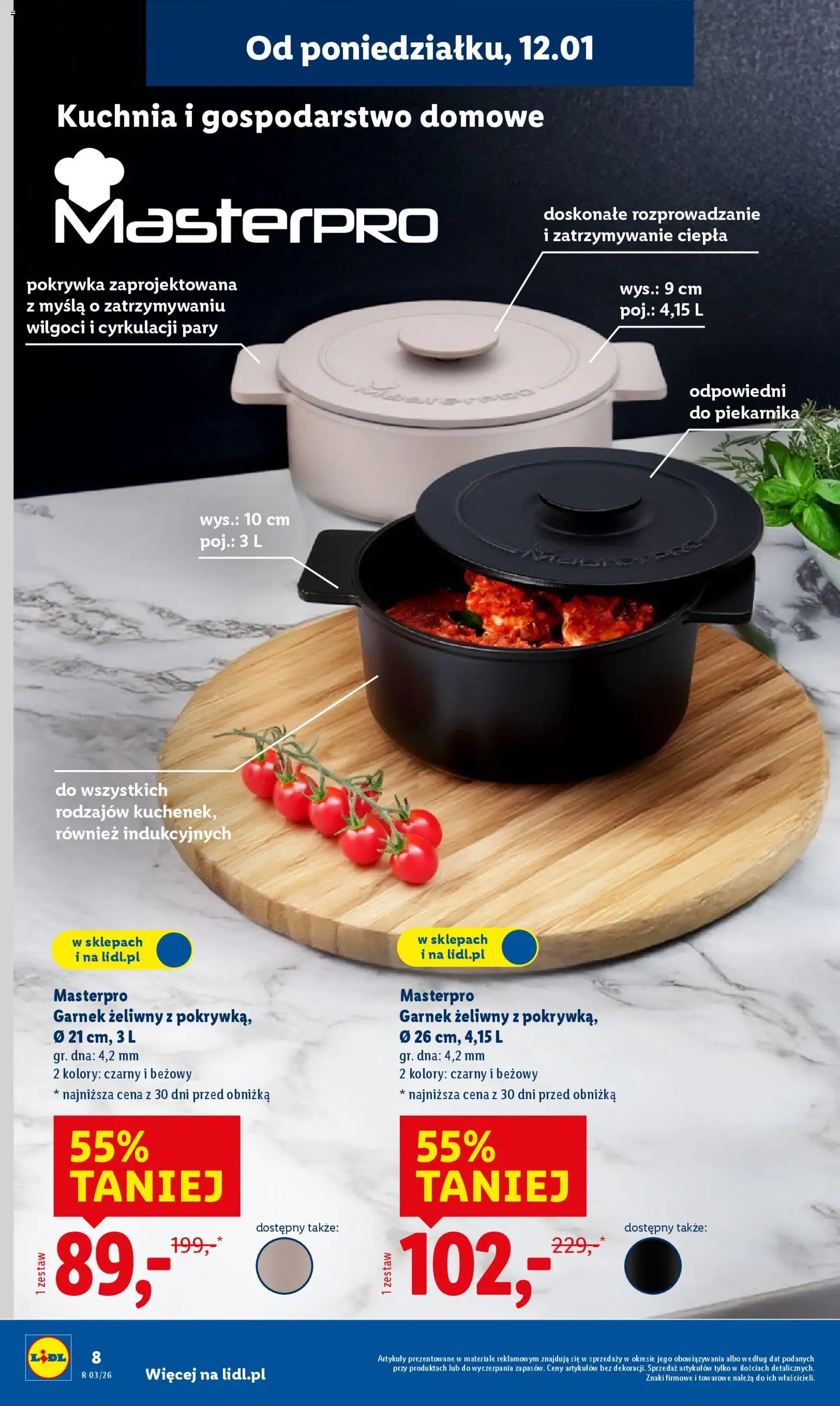 Lidl Katalog od 12.01.2026 | Strona: 8 | Produkty: Garnek żeliwny, Garnek