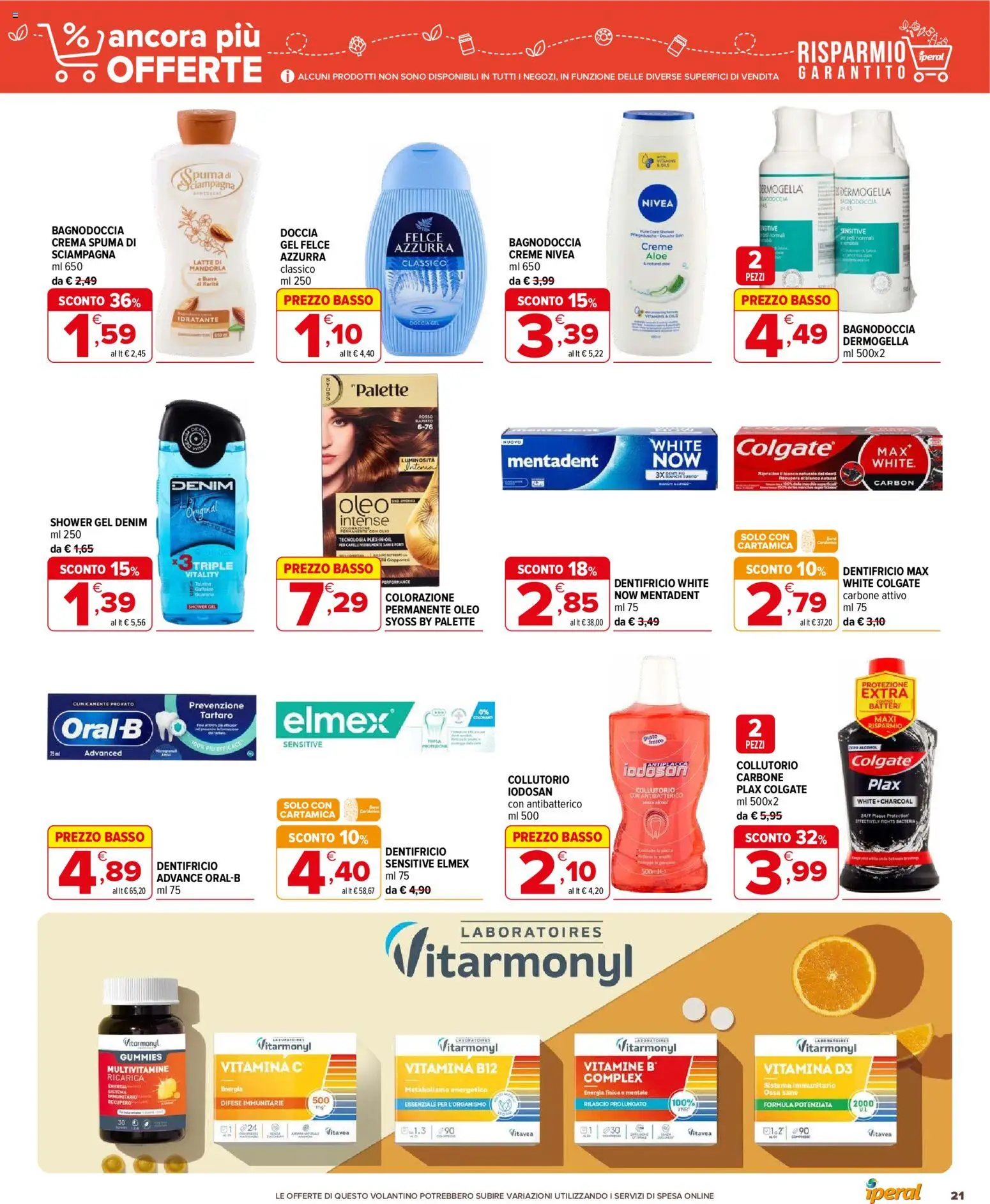 Volantino Iperal del 27.11.2025 | Pagina: 21 | Prodotti: Crema, Dentifricio, Collutorio, Doccia