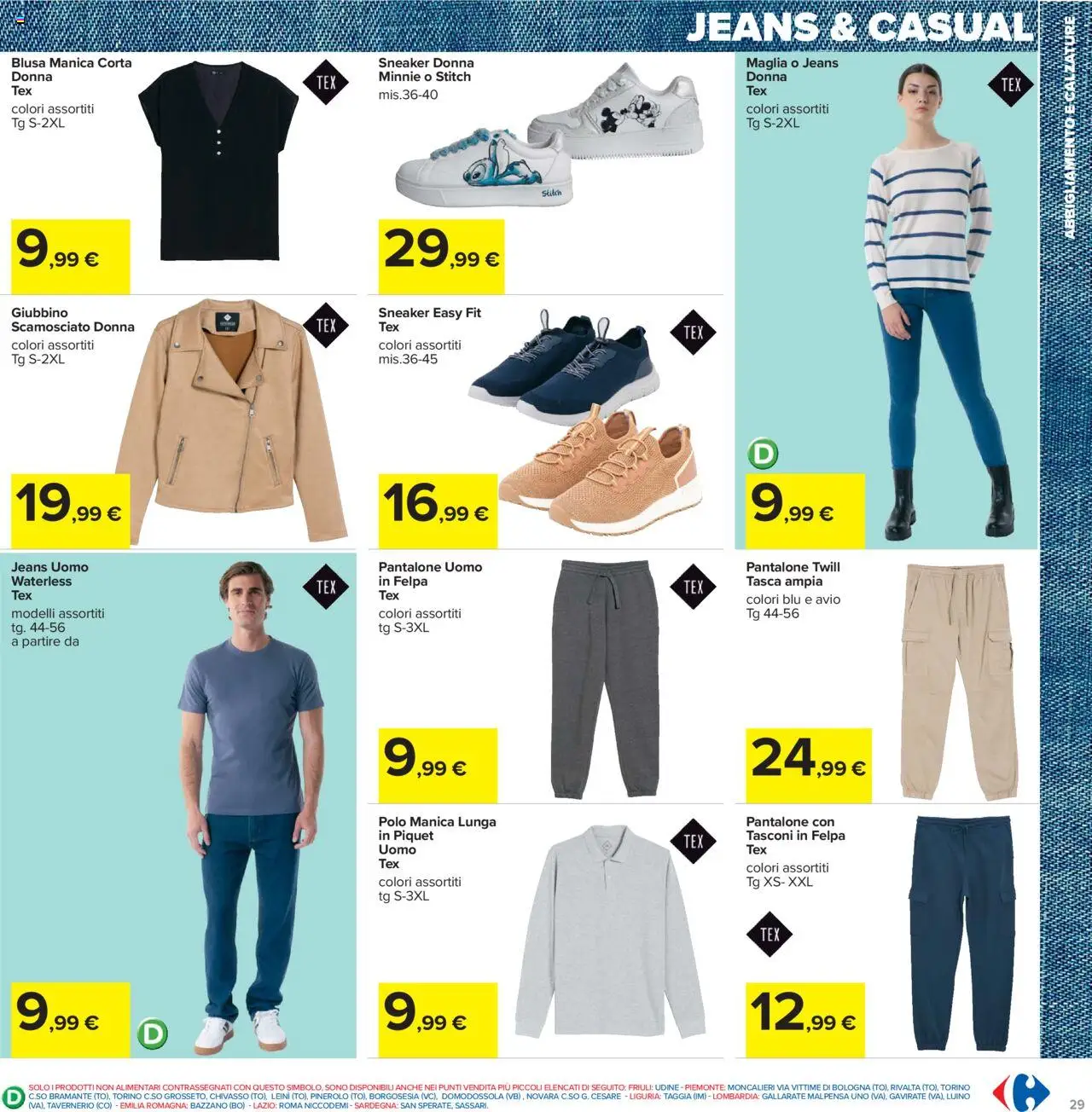 Volantino Carrefour del 26.09.2025 | Pagina: 29 | Prodotti: Felpa, Jeans, Blusa, Polo