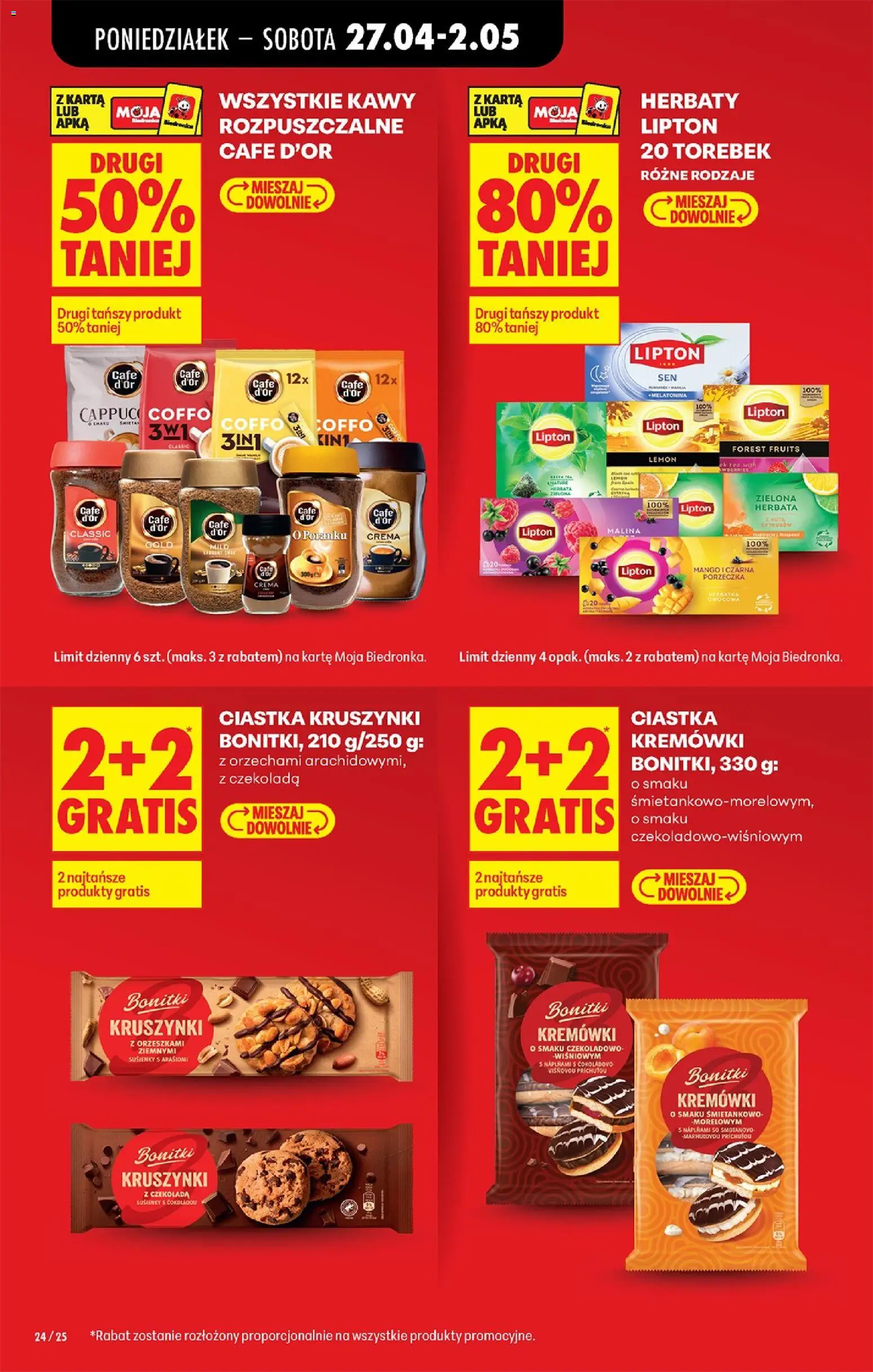 Biedronka gazetka od poniedziałku od 27.04.2026 | Strona: 32 | Produkty: Karta, Malina, Herbata, Kruszynki