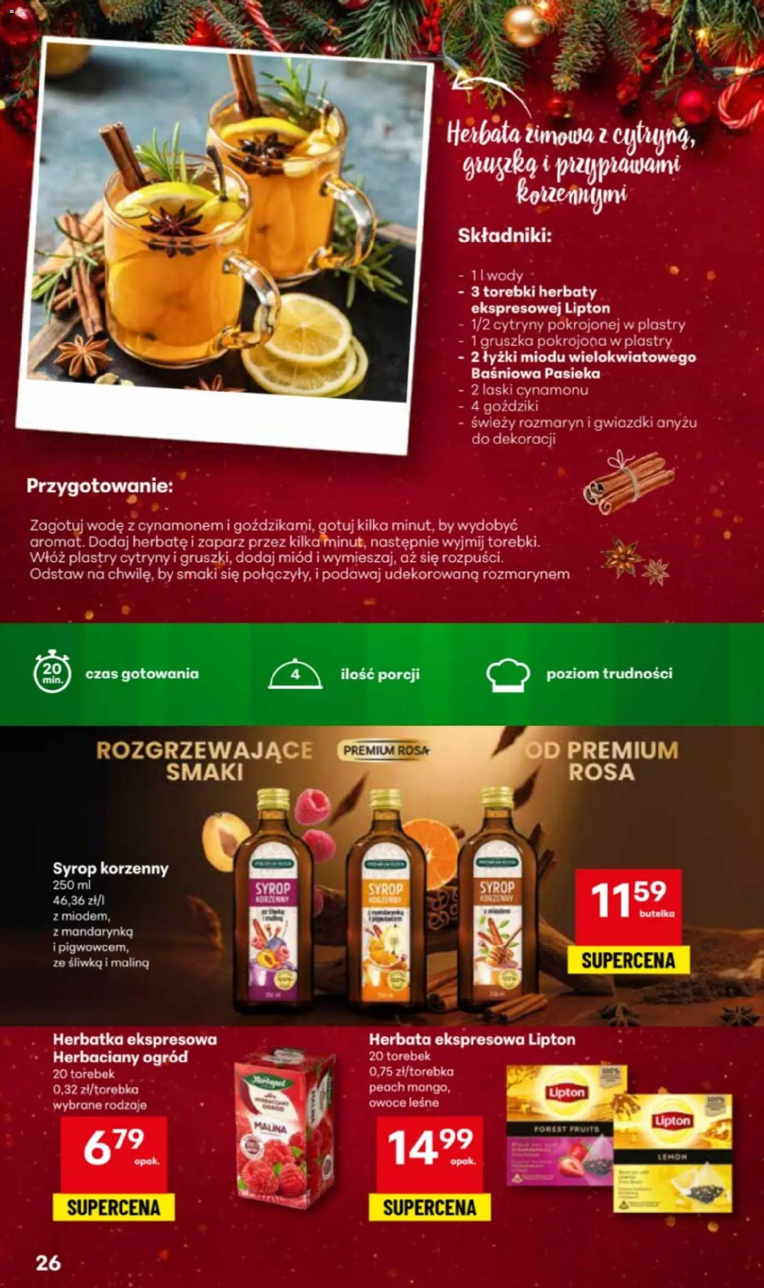 Delikatesy Centrum Gazetka - Przepisy na Bliskie Święta od 27.11.2025 | Strona: 26 | Produkty: Syrop, Malina, Herbata, Gwiazdki anyżu