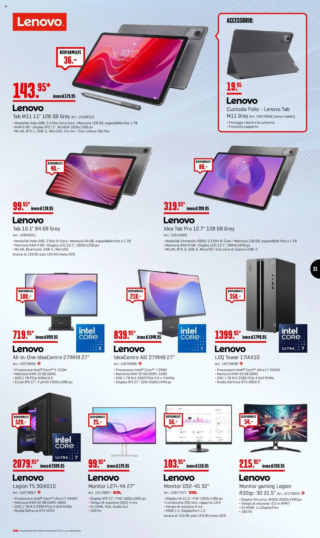 Interdiscount Aktionen Brand Love IT – gültig ab 08.09.2025 | Seite: 31 | Produkte: Audio, Monitor, Tablet, Lenovo