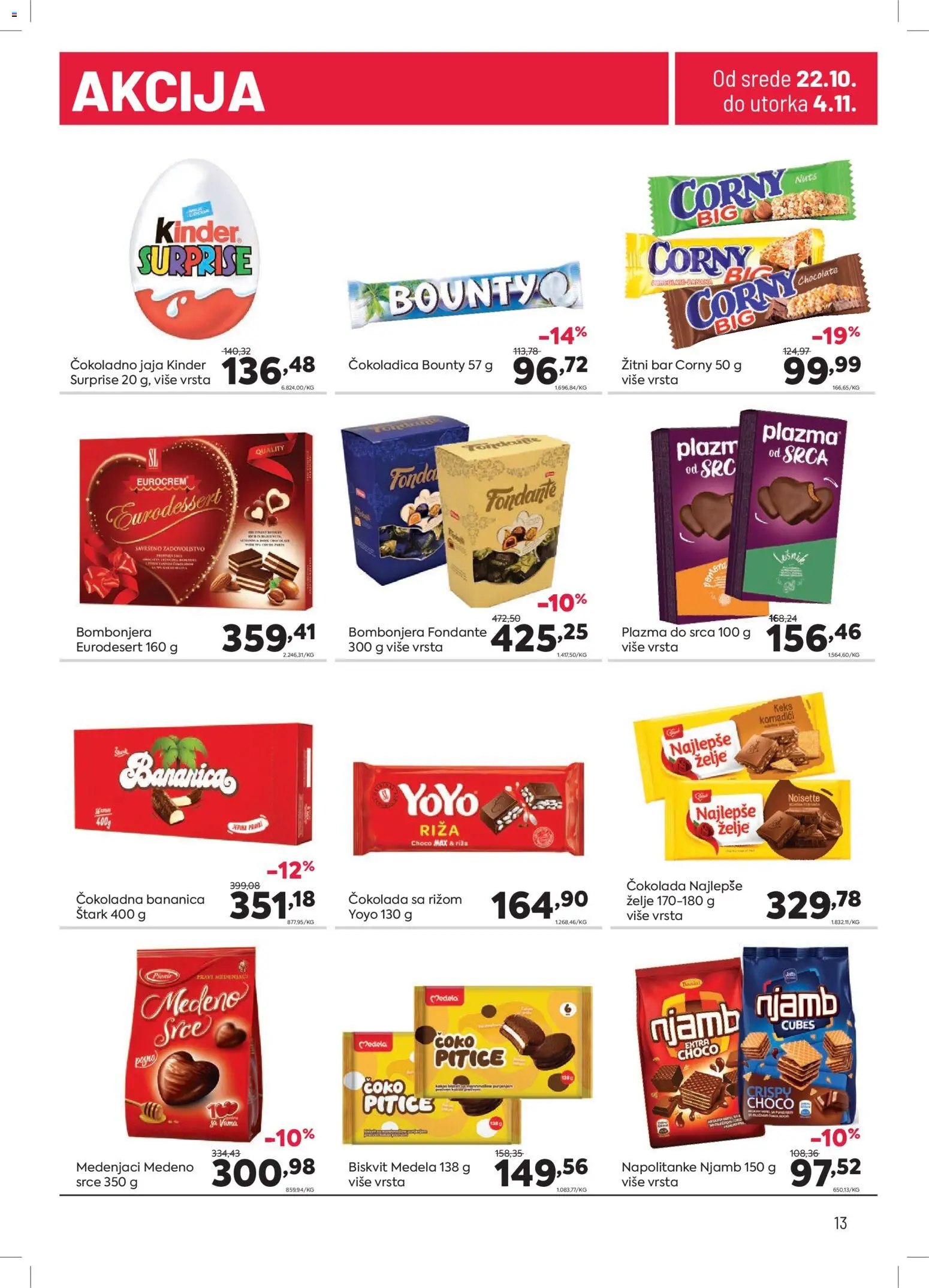 PerSu katalog - važi od 22.10.2025 | Strana: 13 | Proizvode: Keks, Plazma, Jaja, Čokolada