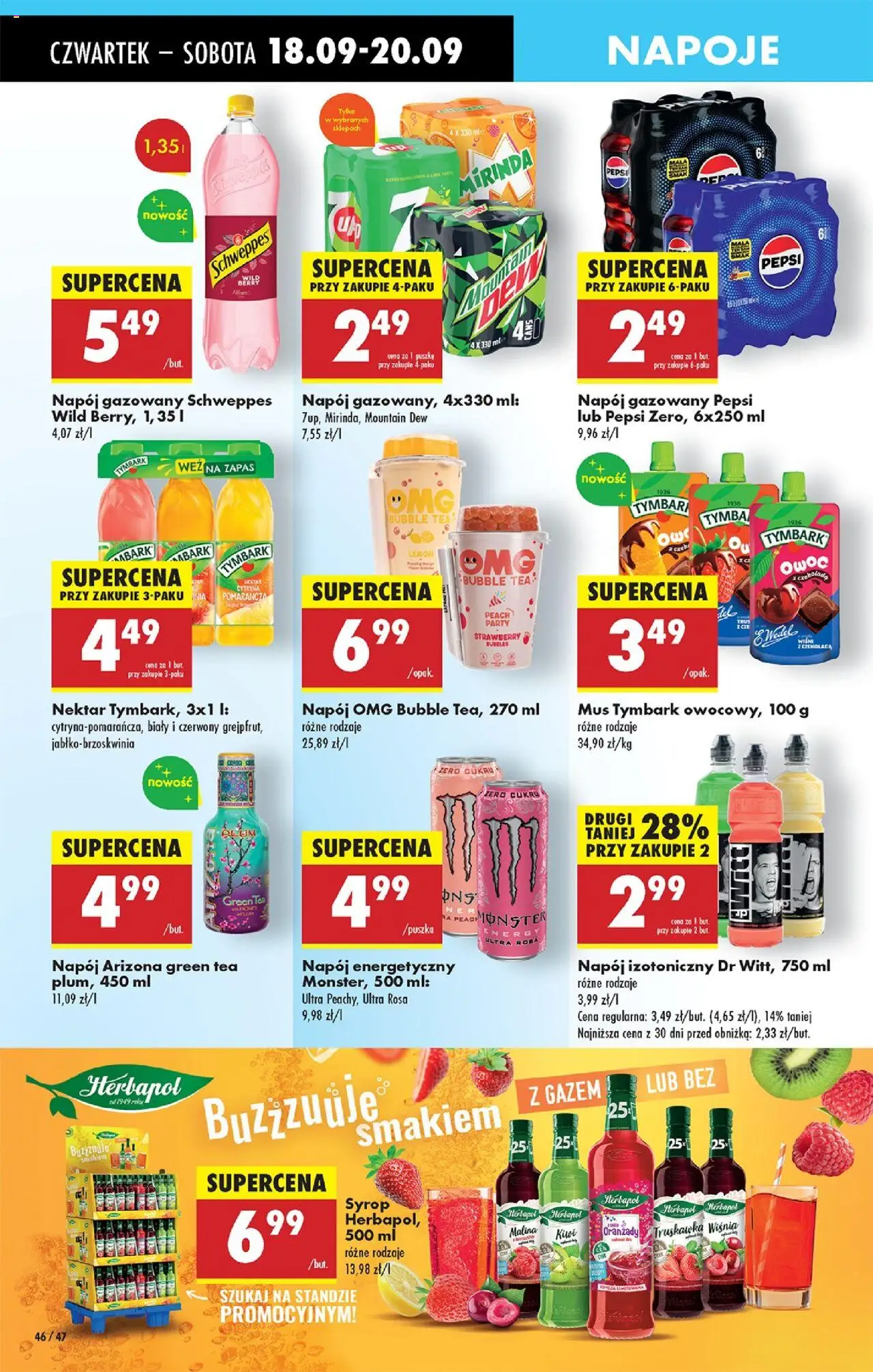 Biedronka gazetka - Oferta w tym tygodniu od 18.09.2025 | Strona: 58 | Produkty: Syrop, Napoje, Czekolada, Kiwi