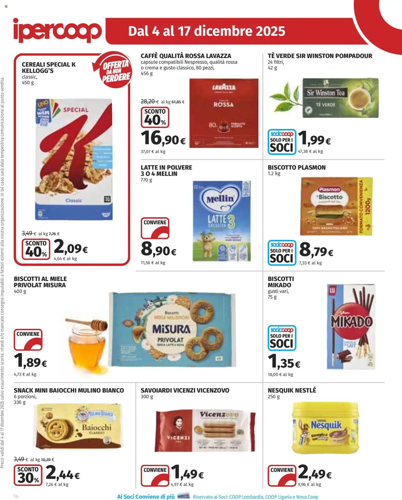 Volantino Ipercoop del 04.12.2025 | Pagina: 14 | Prodotti: Crema, Latte, Data, Lavazza