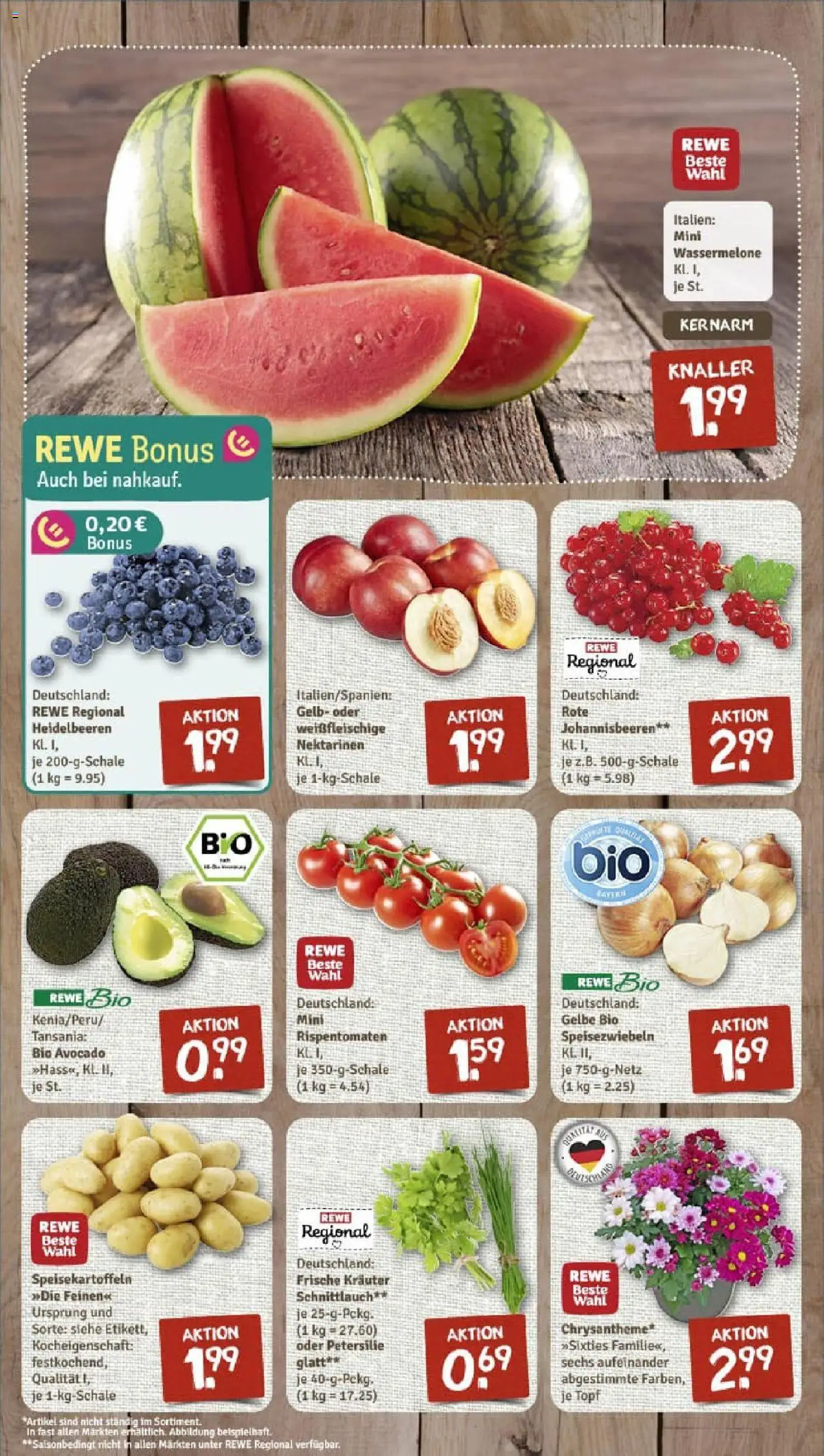 Rewe prospekt Gaustadt	 - gültig ab dem 13.07.2025 | Seite: 3 | Produkte: Nektarinen, Avocado, Wassermelone, Petersilie