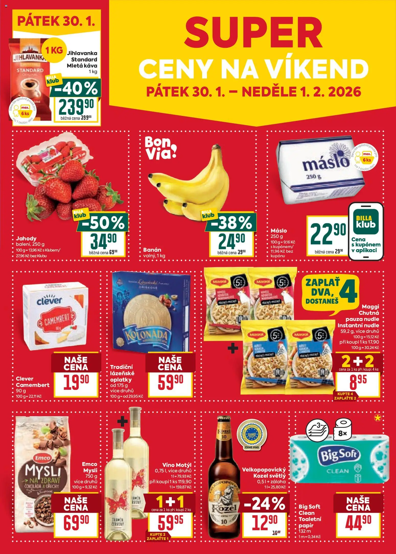 Billa Velký leták od 28.01.2026 | Strana: 25 | Produkty: Káva, Káva Standard, Clever, Mletá káva