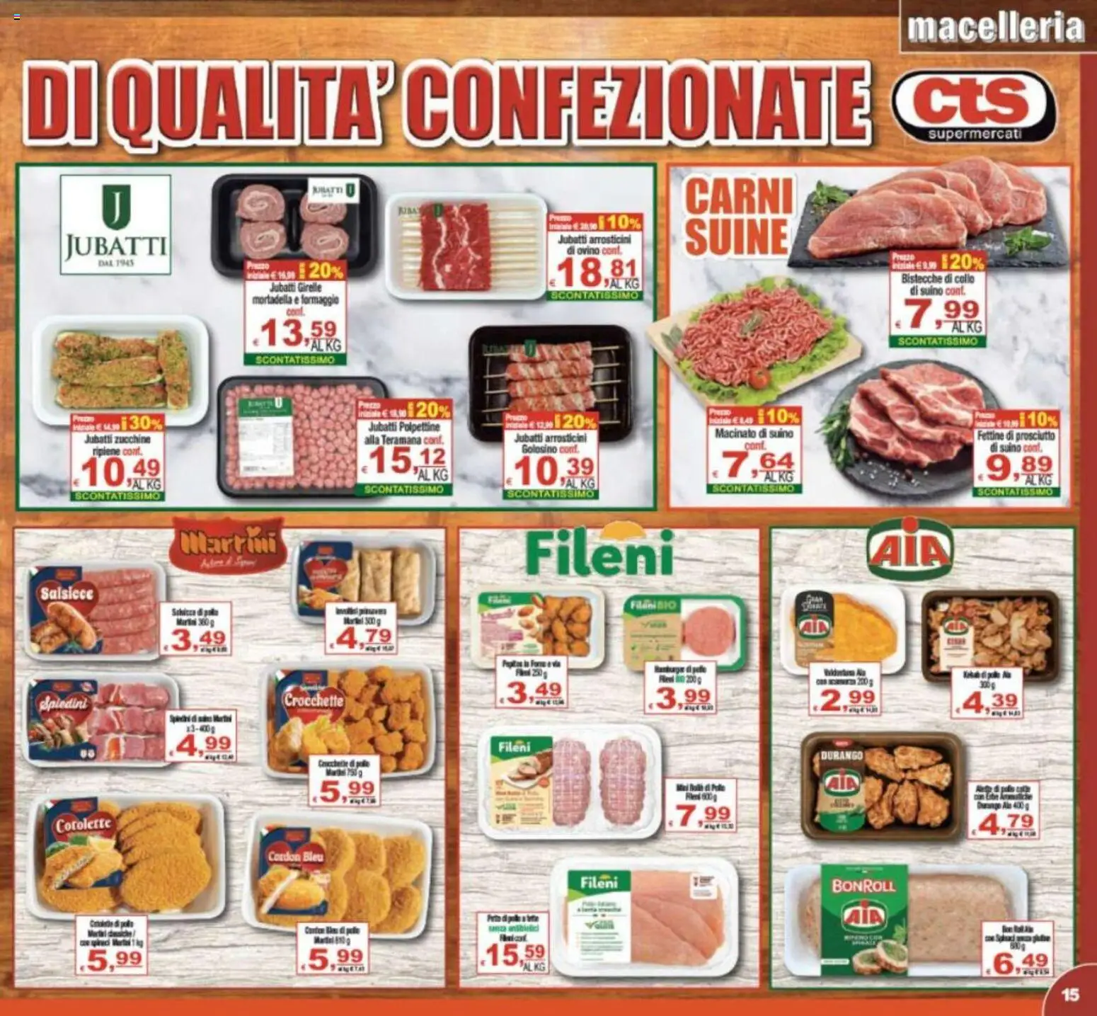 Volantino CTS del 17.03.2026 | Pagina: 15 | Prodotti: Suino, The, Zucchine, Spiedini