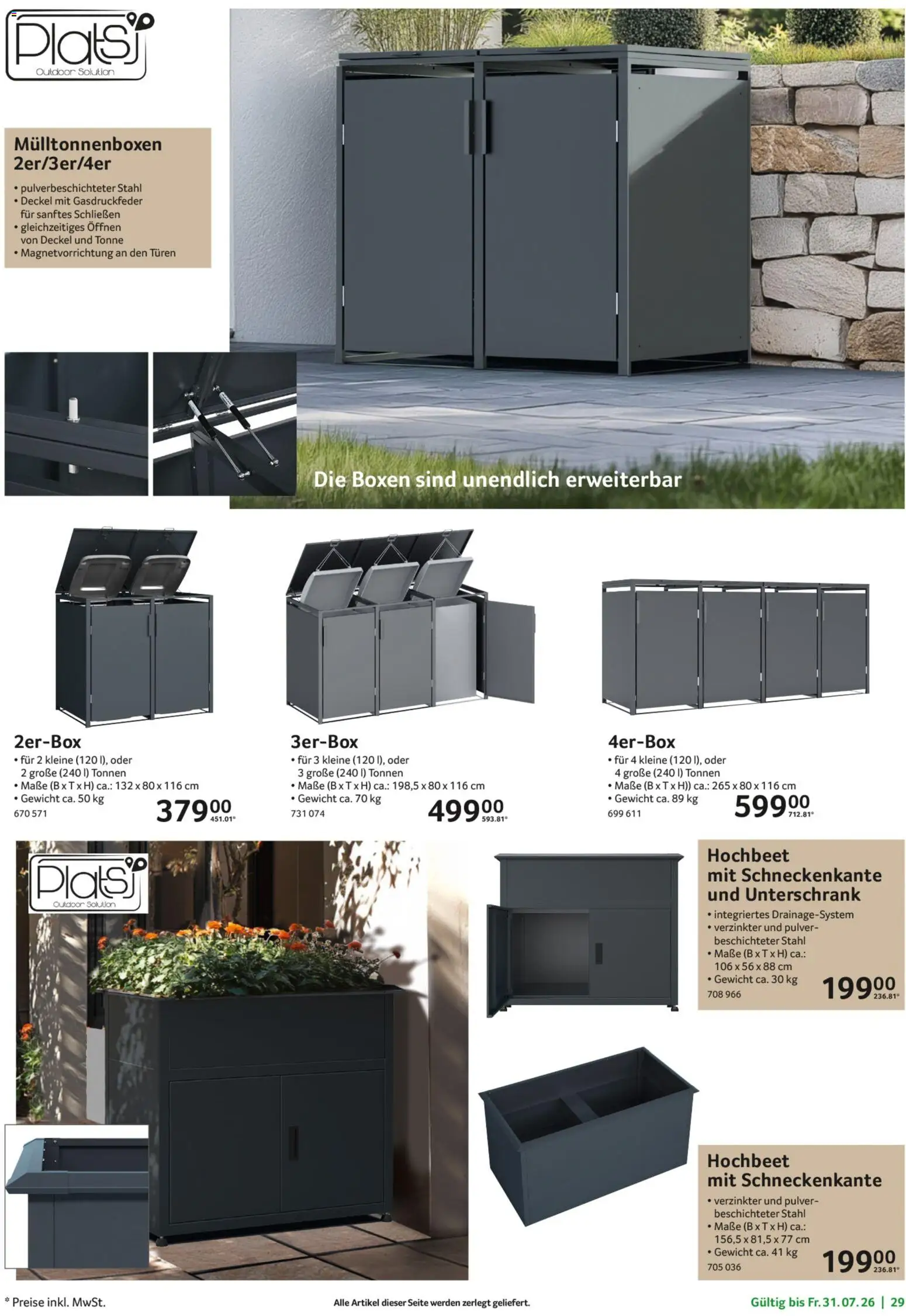 Selgros Garten Exklusiv – gültig ab 19.07.2026 | Seite: 29 | Produkte: Hochbeet, Gewicht, Unterschrank