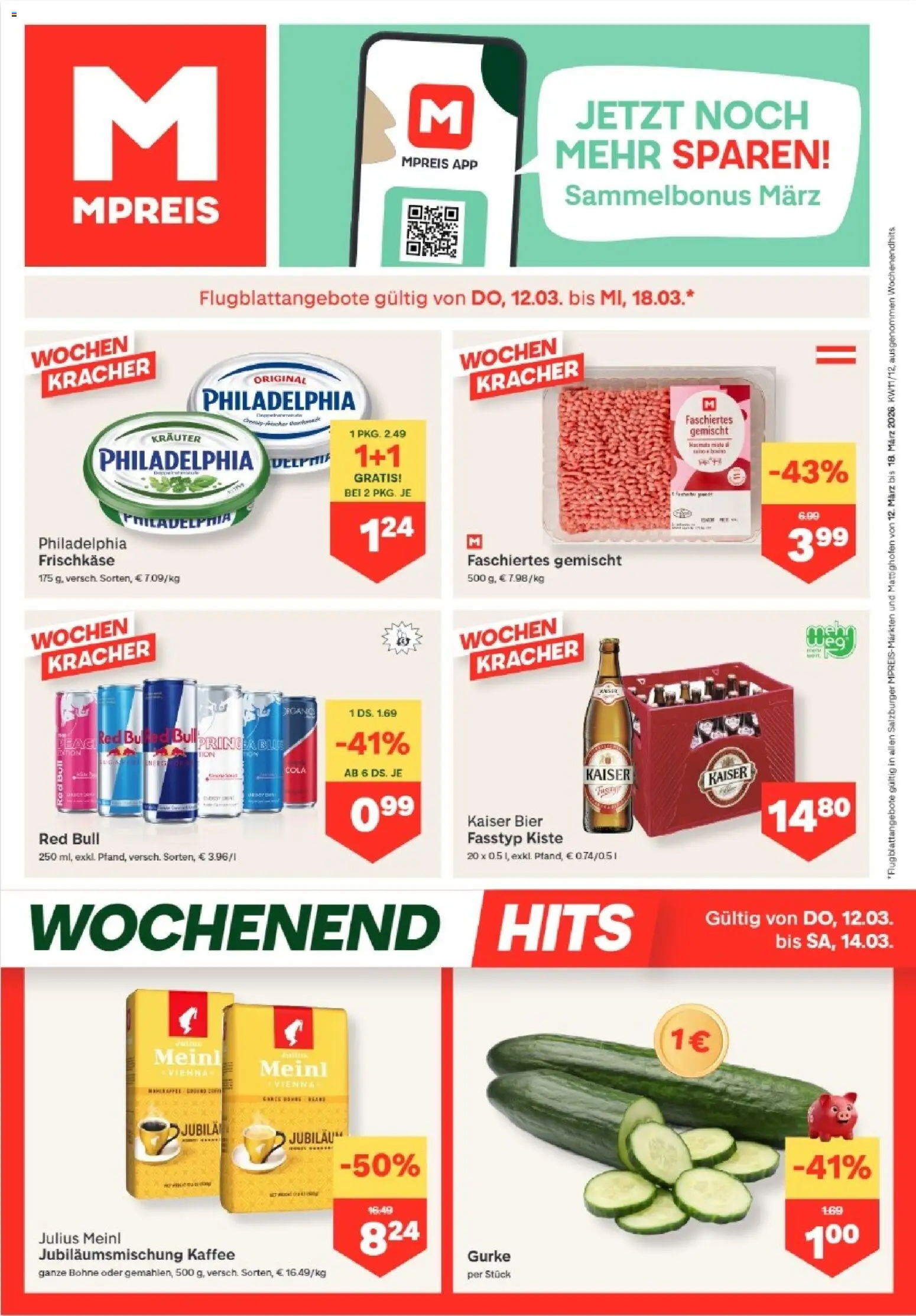 MPREIS Altenmarkt im Pongau gültig ab 12.03.2026 | Seite: 1 | Produkte: Kaffee, Bier