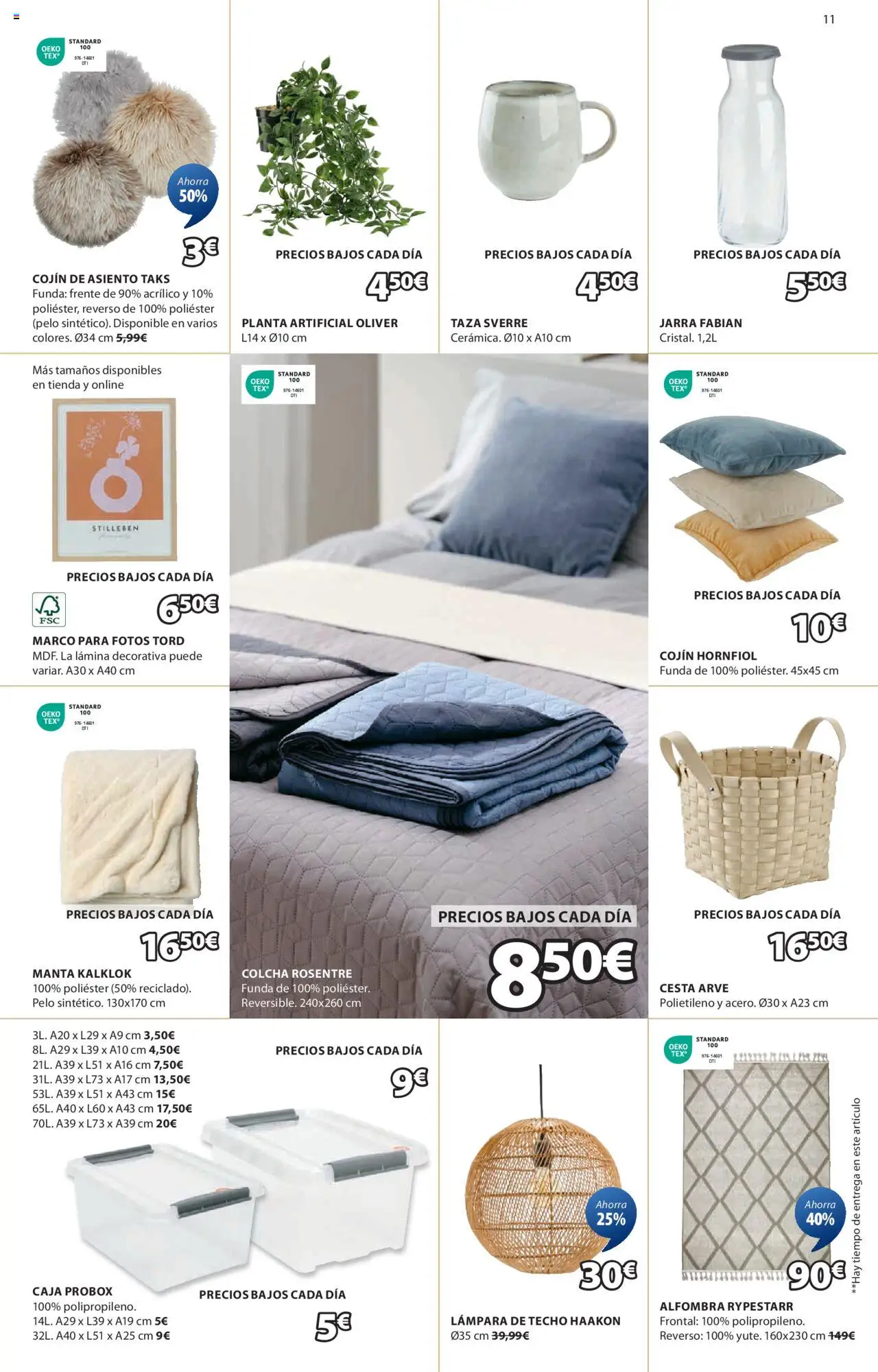 JYSK - Grandes ofertas │ válido desde el 26.06.2025 | Página: 12 | Productos: Lámpara de techo, Marco, Cojín, Cesta