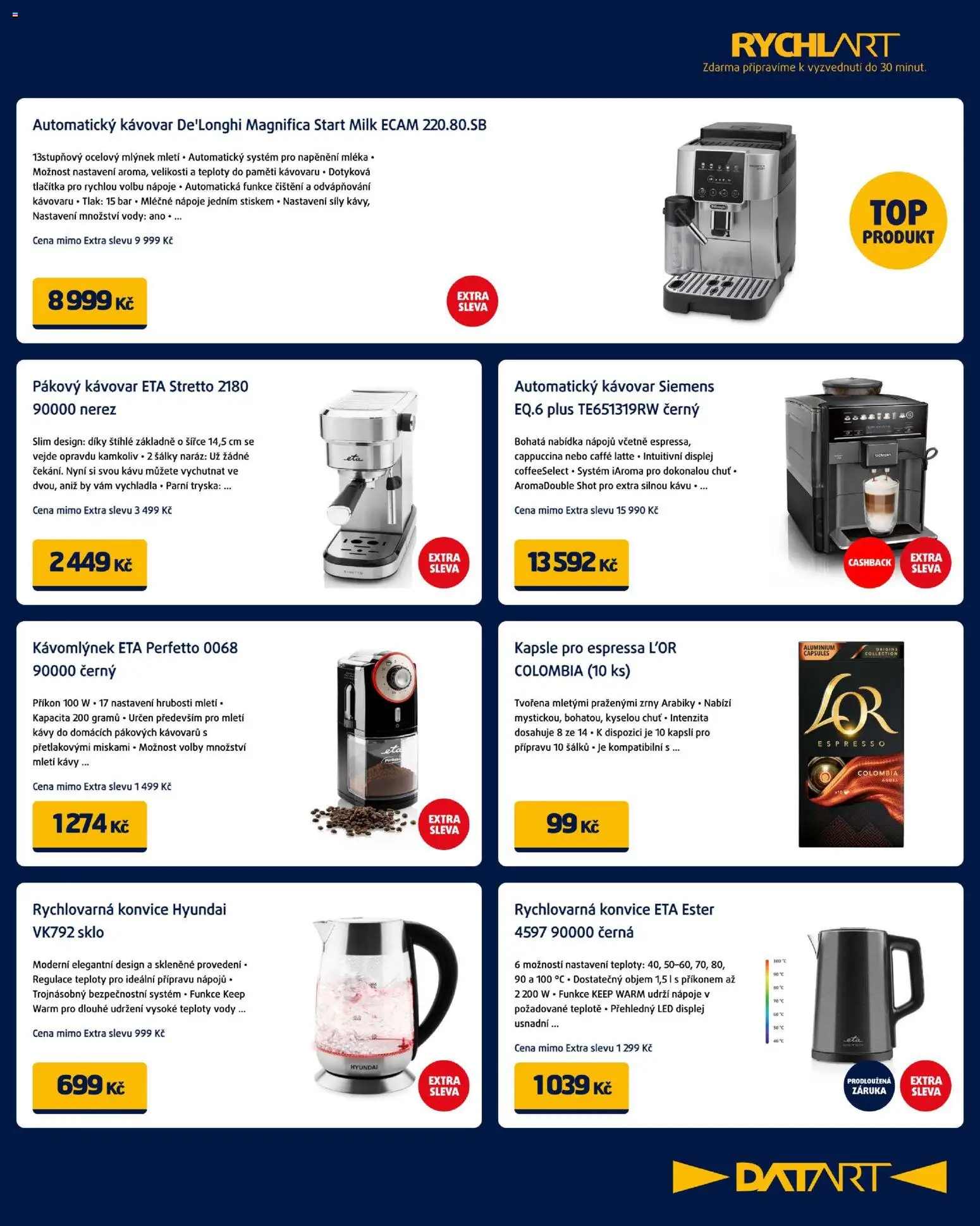 Datart leták od 03.12.2025 | Strana: 13 | Produkty: Kapsle, Kávovar, Mlýnek, LED