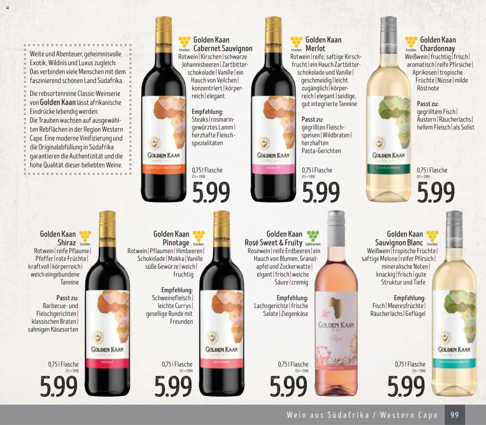 Edeka Struve Wein– und Spirituosen – gültig ab 14.11.2025 | Seite: 99 | Produkte: Weißwein, Rotwein, Rosewein, Pfeffer