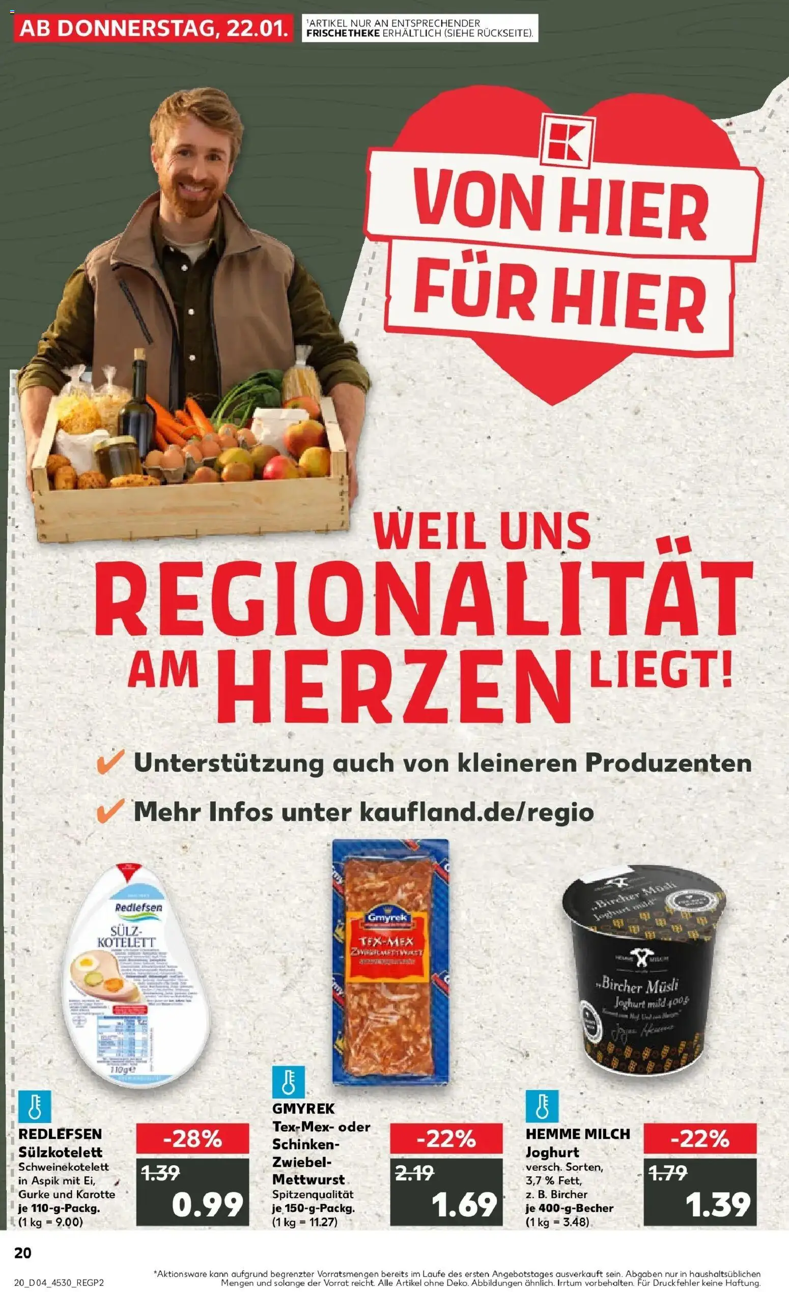 Kaufland prospekt Hameln	 – gültig ab 25.01.2026 | Seite: 20 | Produkte: Musli, Milch, Schinken, Karotte