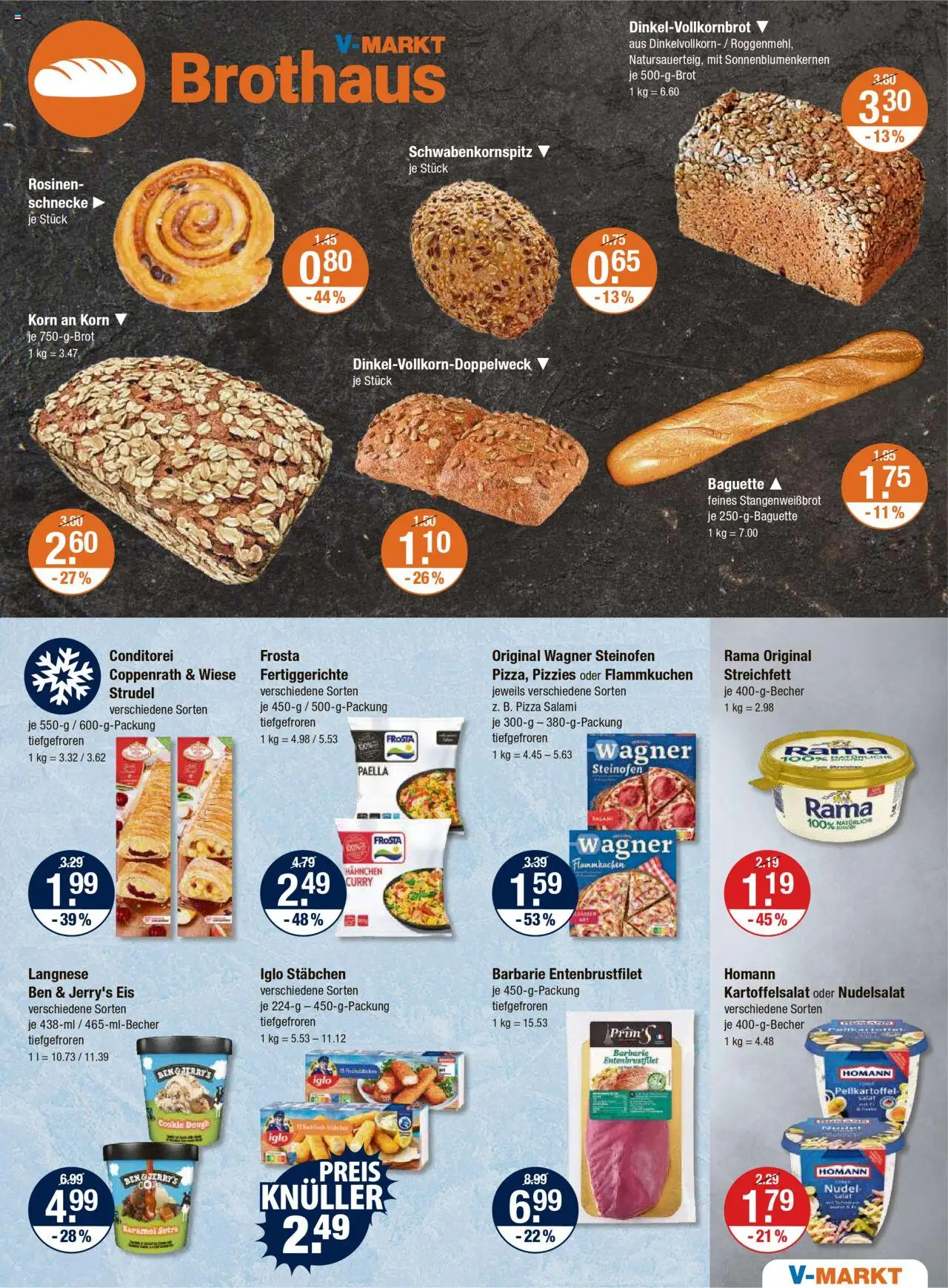V-Markt - M&#252;nchen - gültig ab dem 28.08.2025 | Seite: 5 | Produkte: Hahnchen, Iglo, Baguette, Salami
