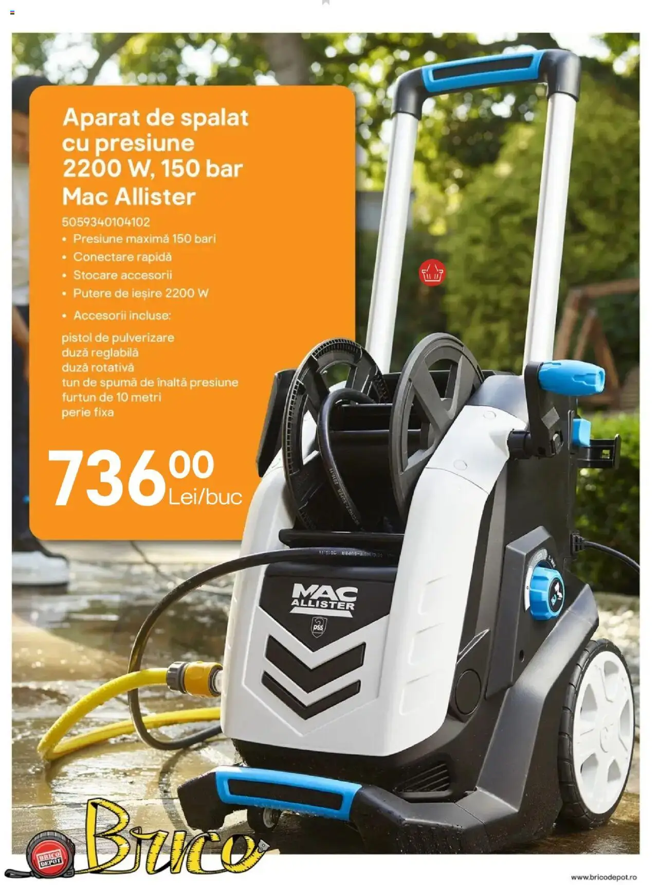 Brico Depot catalog - Transformă-ți curtea în povestea ta de vară – valabil de la 23.05.2025 | Pagină: 30 | Produse: Aparat de spălat cu presiune, Perie