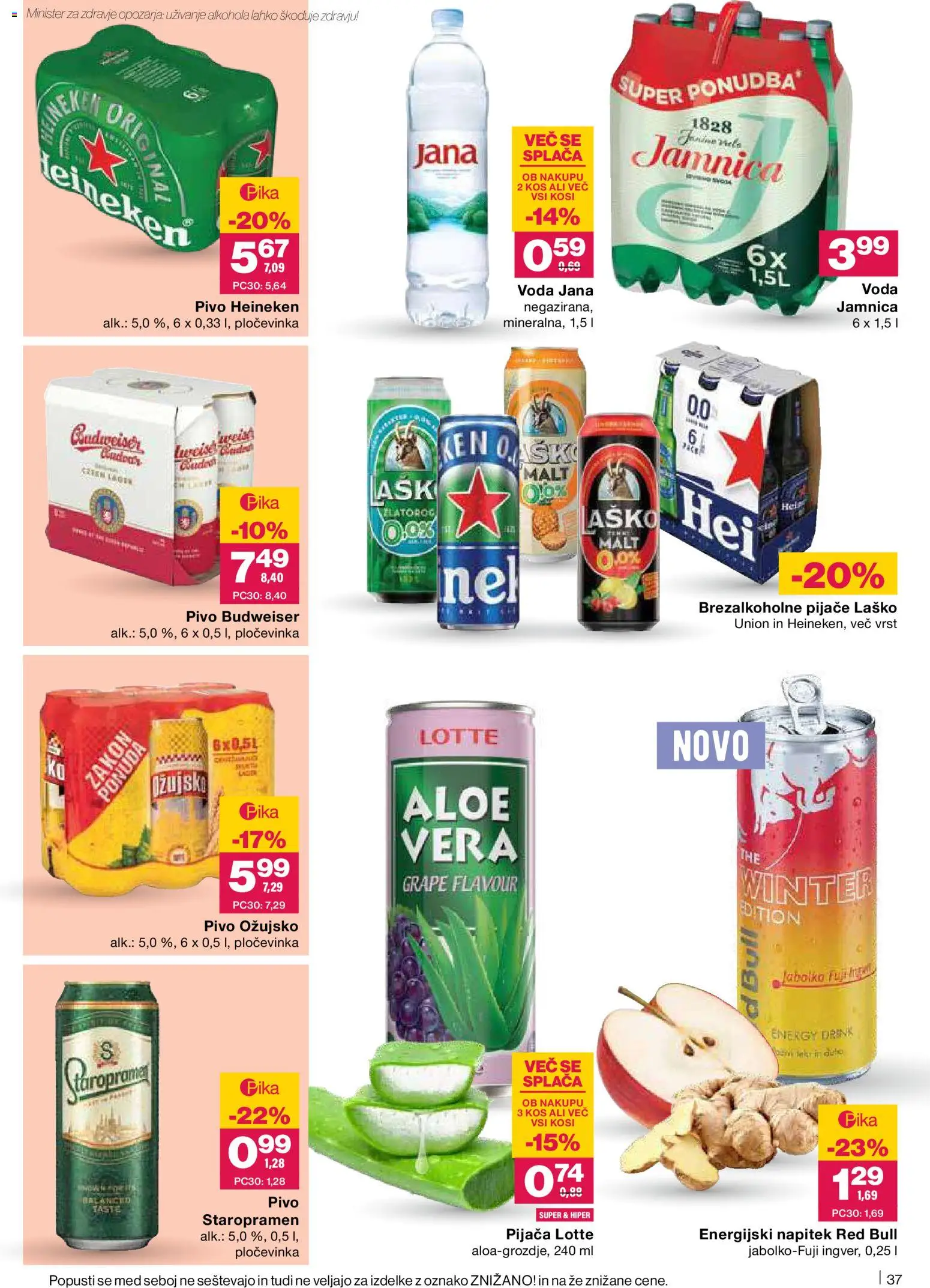 Novi Mercator katalog ponudbe – veljaven od 20.11.2025 | Stran: 37 | Izdelki: Falafel, Energijski napitek, Jabolka, Voda