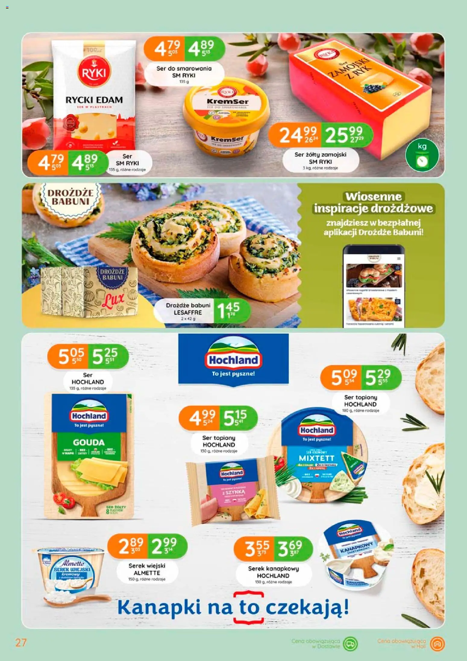 Eurocash gazetka od 02.04.2026 | Strona: 27 | Produkty: Ser żółty, Ser topiony, Szynka, Ser