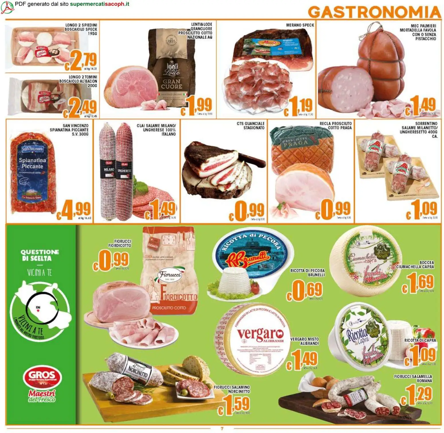 Volantino Sacoph del 06.03.2026 | Pagina: 7 | Prodotti: Salamella, Salame, Mortadella, Ricotta