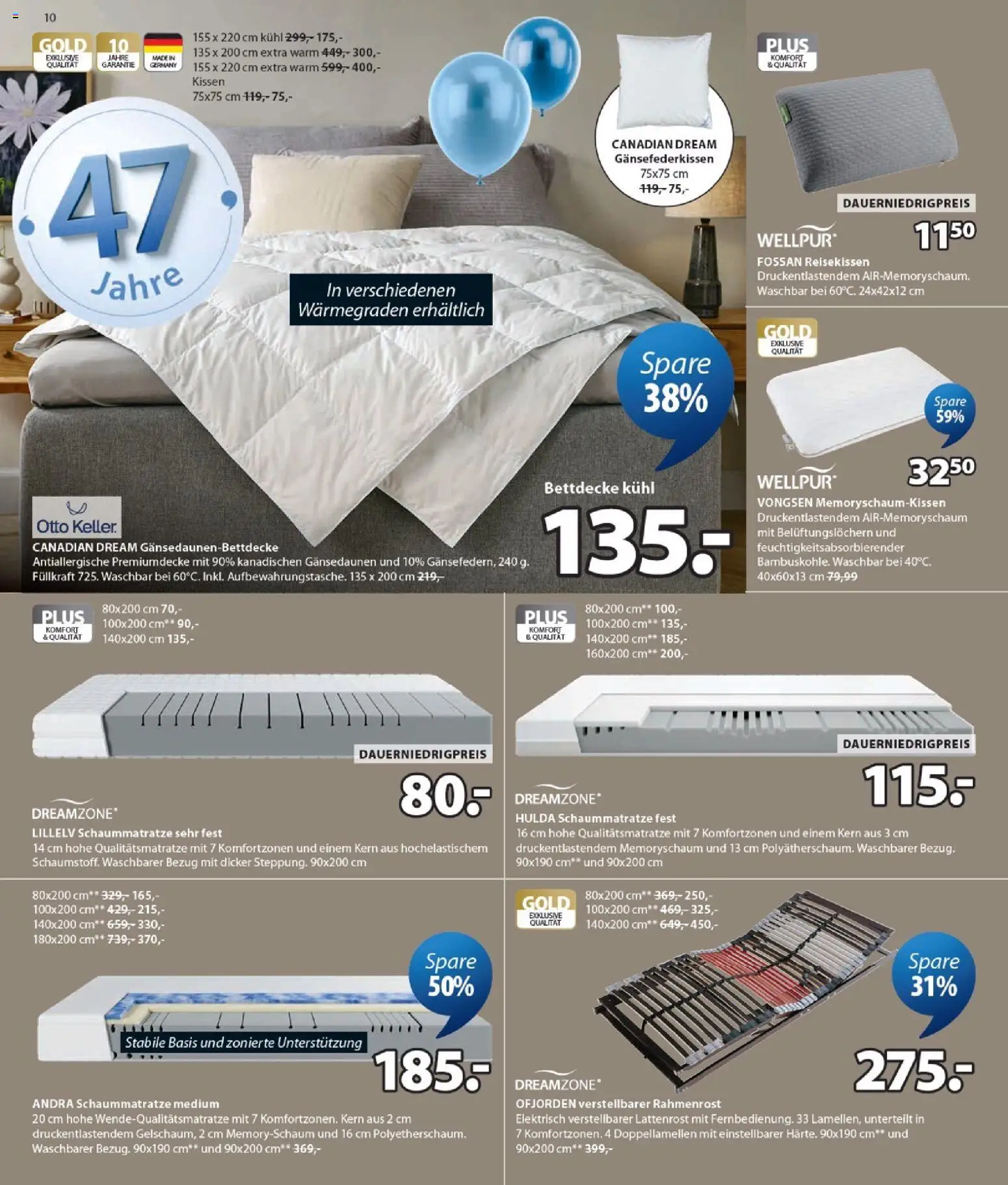 JYSK Prospekt 	 – gültig ab 21.03.2026 | Seite: 10 | Produkte: Kissen, Lattenrost, Bettdecke