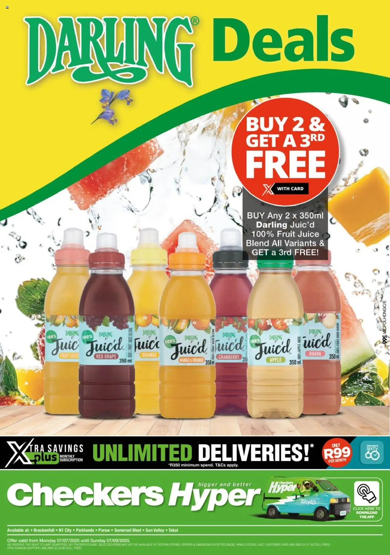 Checkers Western Cape - Hyper Darling Promotion  │ valid from 07.07.2025 | Page: 1 | Products: Juice, Fruit, Mango