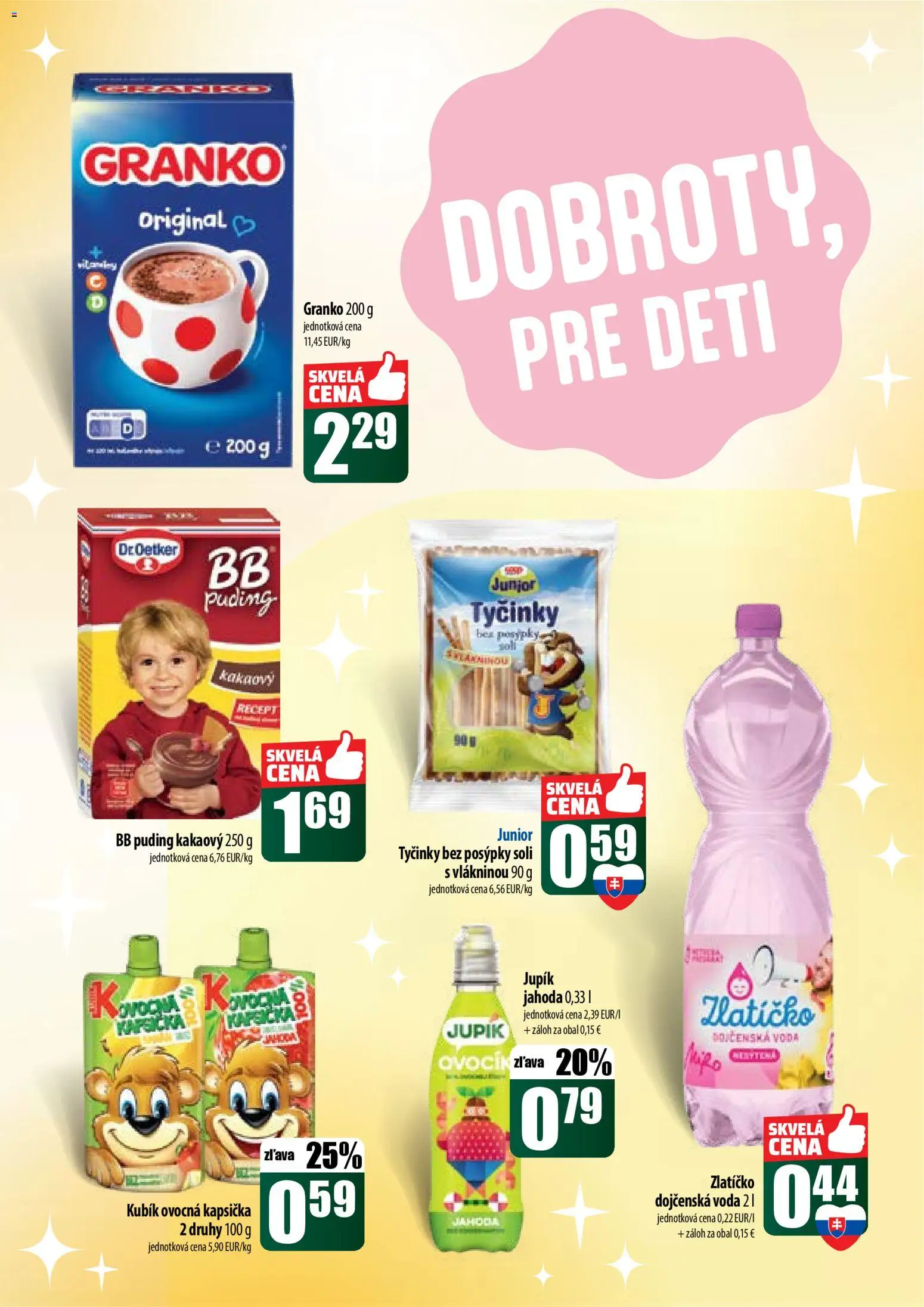 Nové COOP Jednota akcie – leták je platný od 11.12.2025 | Strana: 29 | Produkty: Puding, Voda, Granko
