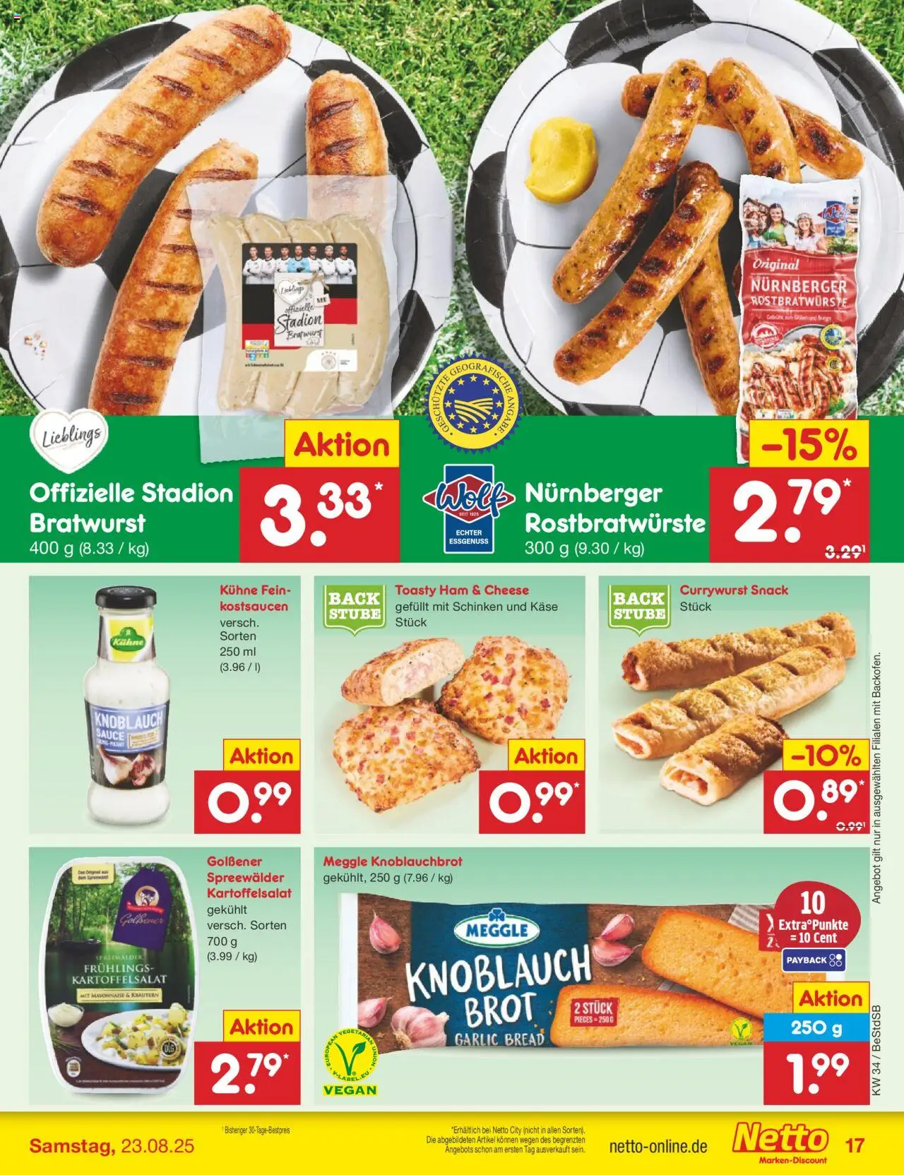 Netto Marken-Discount Prospekt 	 - gültig ab dem 18.08.2025 | Seite: 21 | Produkte: Bratwurst, Mayonnaise, Brot, Schinken