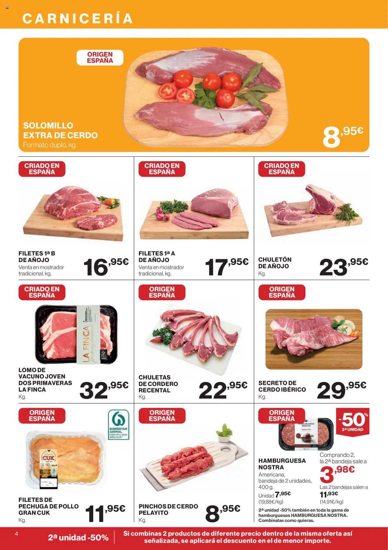 El Corte Inglés ofertas │ válido desde el 14.08.2025 | Página: 4 | Productos: Cerdo, Φίλτρο καφέ, Σοκολατούχο γάλα, Bandeja