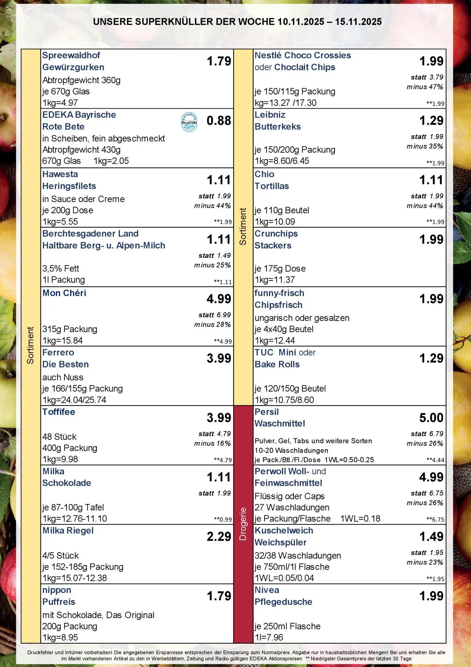 Simmel - Bayern – gültig ab 10.11.2025 | Seite: 3 | Produkte: Waschmittel, Toffifee, Radio, Mon cheri