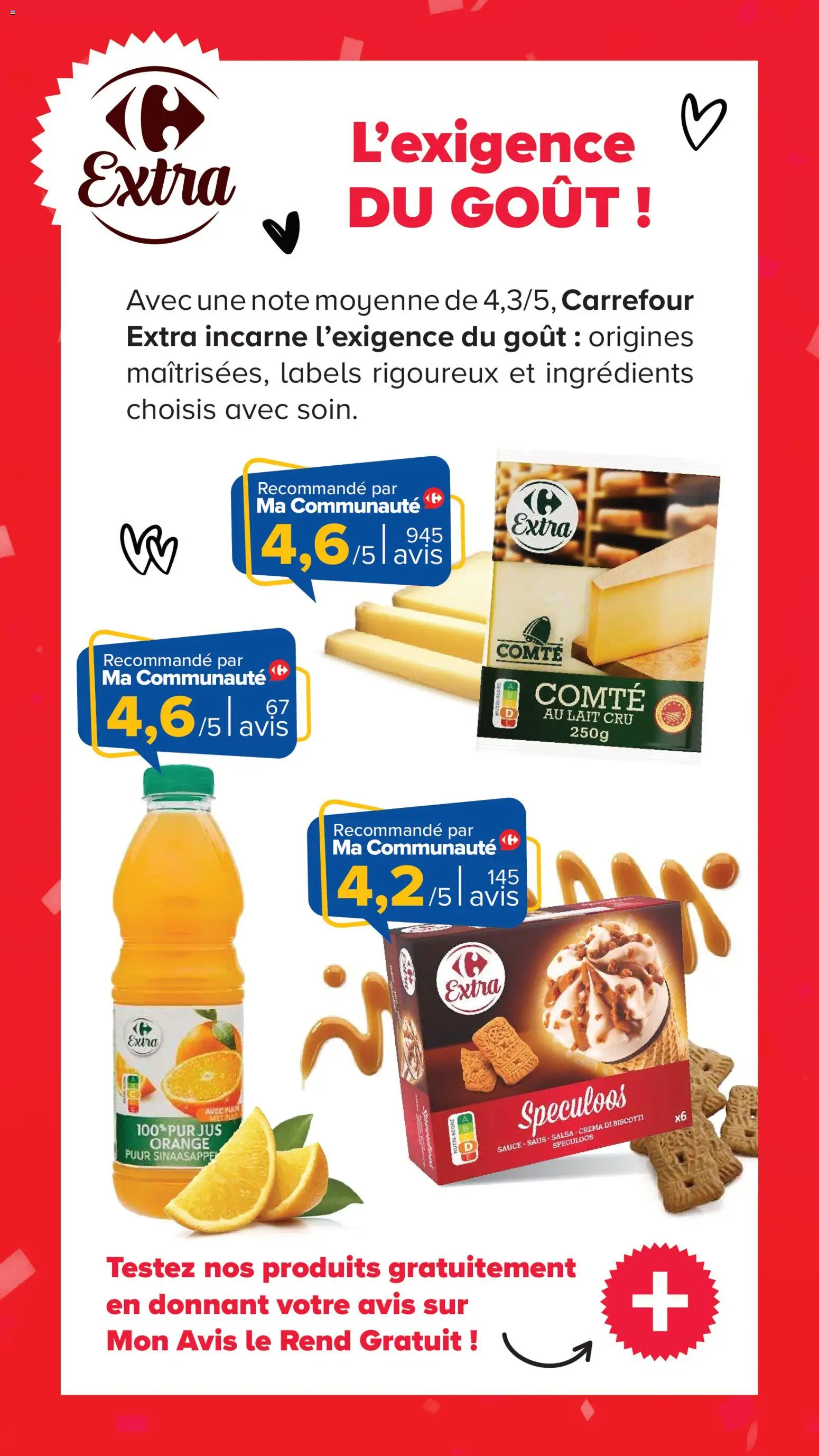 {H1} | Page: 4 | Produits: Orange, Spéculoos, Lait, Jus