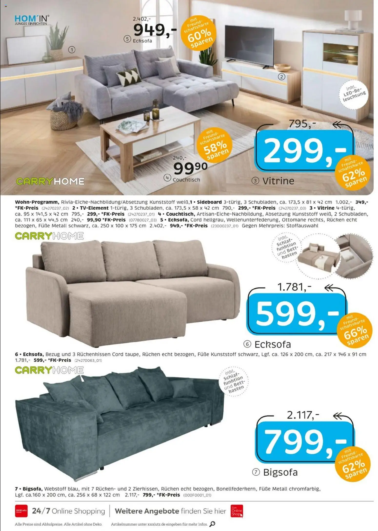 XXXL Lutz - Das Beste im Leben – gültig ab 25.01.2026 | Seite: 4 | Produkte: Sideboard, Bett, Vitrine, Couchtisch