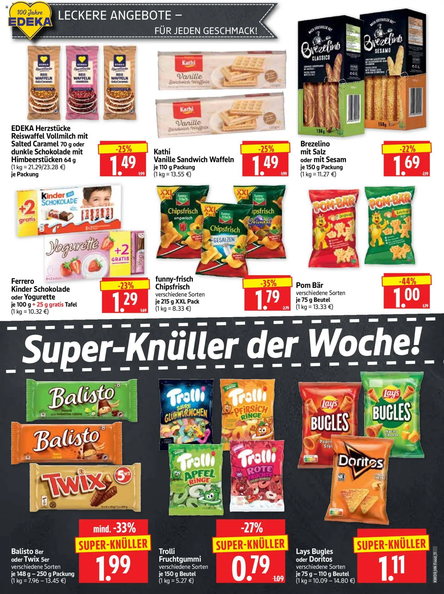 HERKULES Prospekt 	 – gültig ab 23.02.2026 | Seite: 11 | Produkte: Kinder schokolade, Dunkle schokolade, Twix, Waffeln