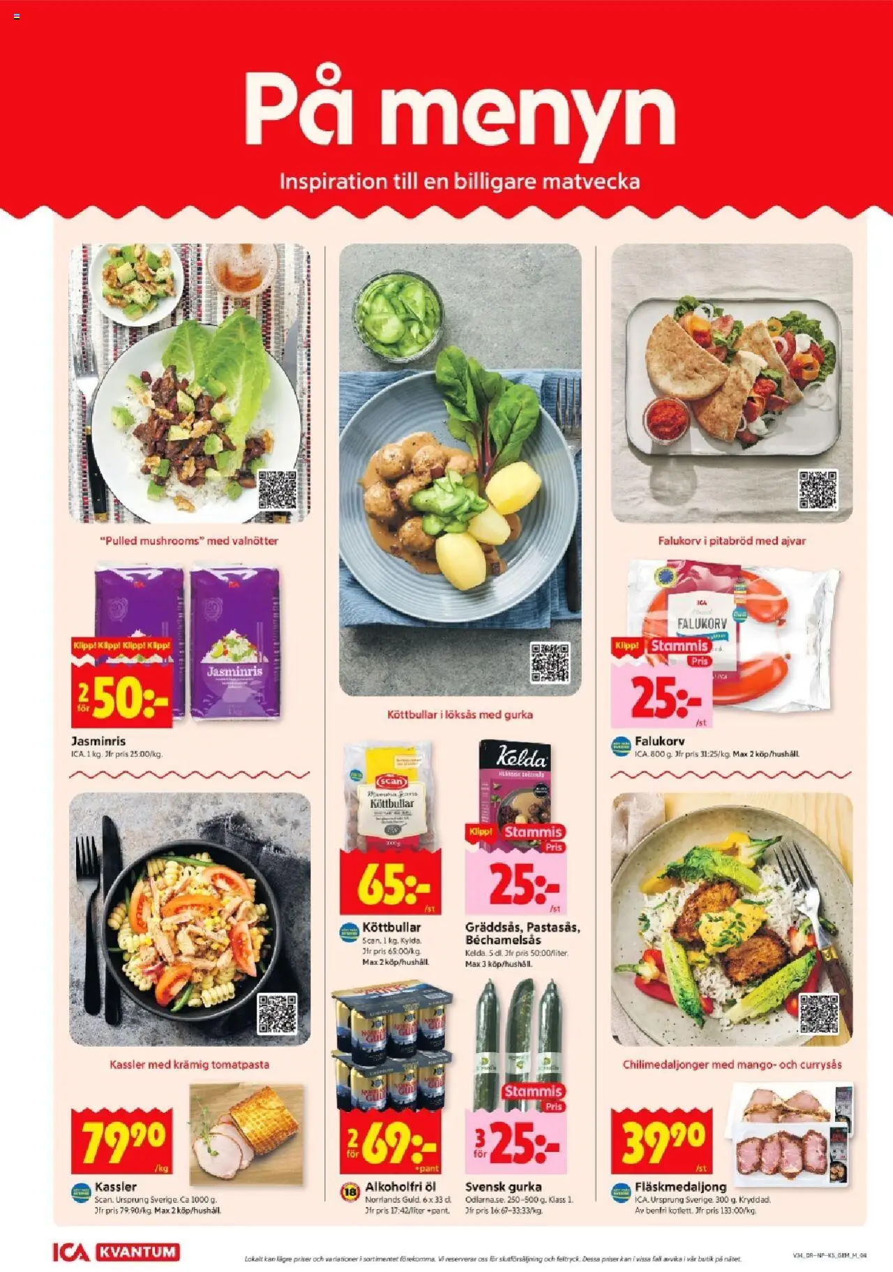 ICA Maxi reklamblad aktuell från 18.08.2025 | Sida: 4 | Produkter: Kassler, Öl, Mango, Gurka