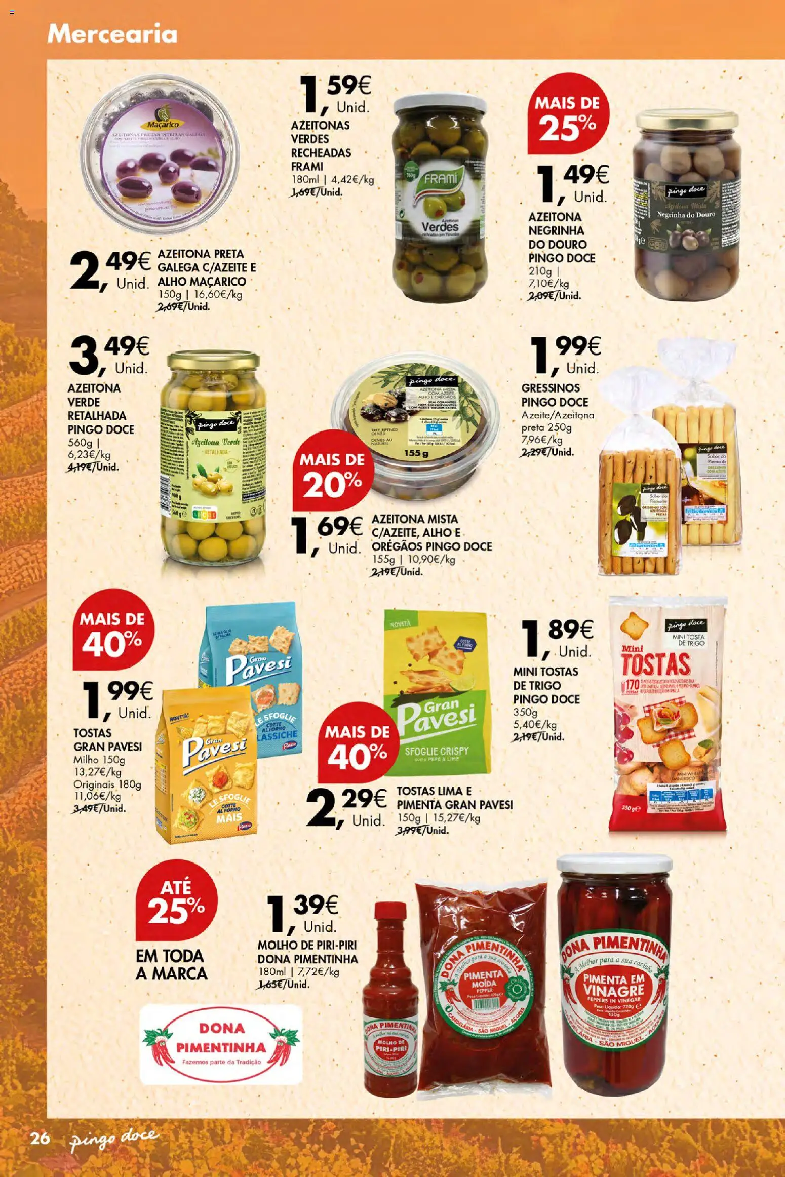 Pingo Doce Vinhos e Sabores de Portugal Açores │ válido de 15.01.2026 | Página: 26 | Produtos: Vinagre, Forno, Azeitonas, Tostas