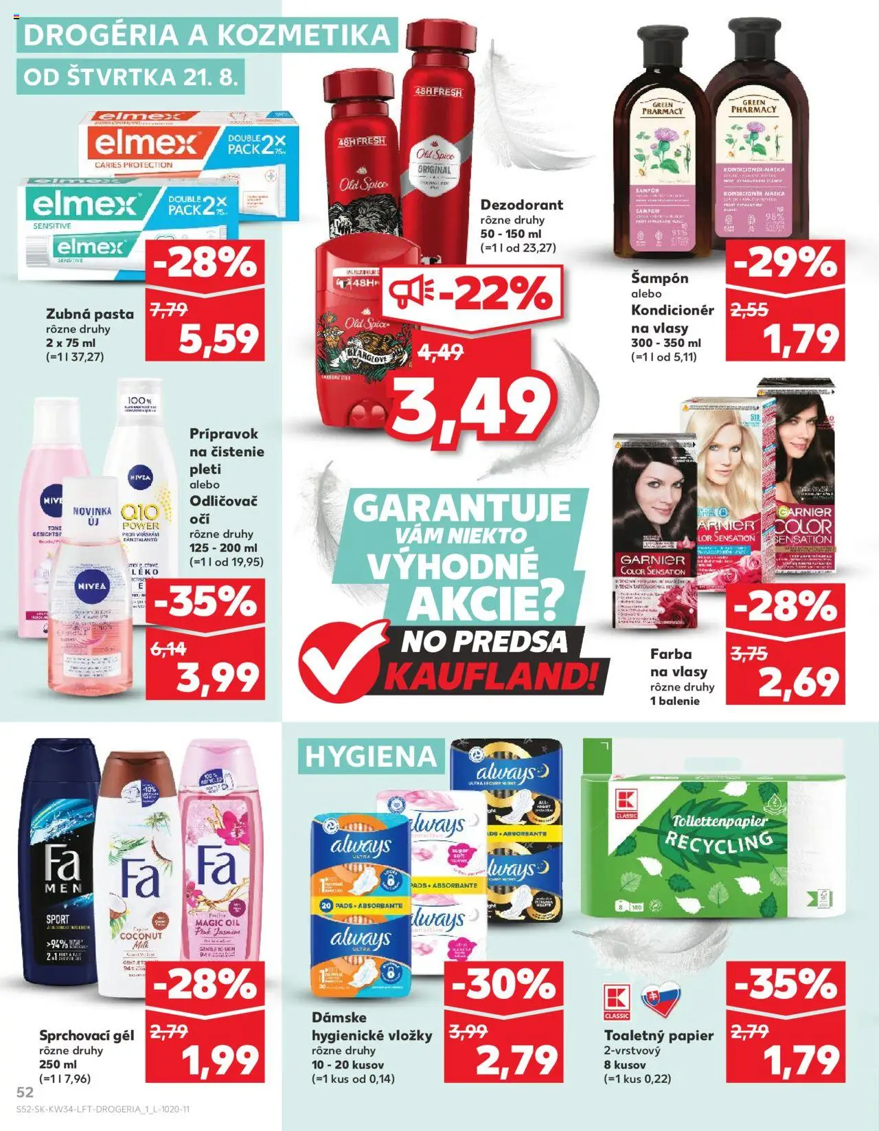 Kaufland Košice-OC Galéria │ platný od 21.08.2025 | Strana: 52 | Produkty: Old Spice, Farba na vlasy, Maska, Zubná pasta